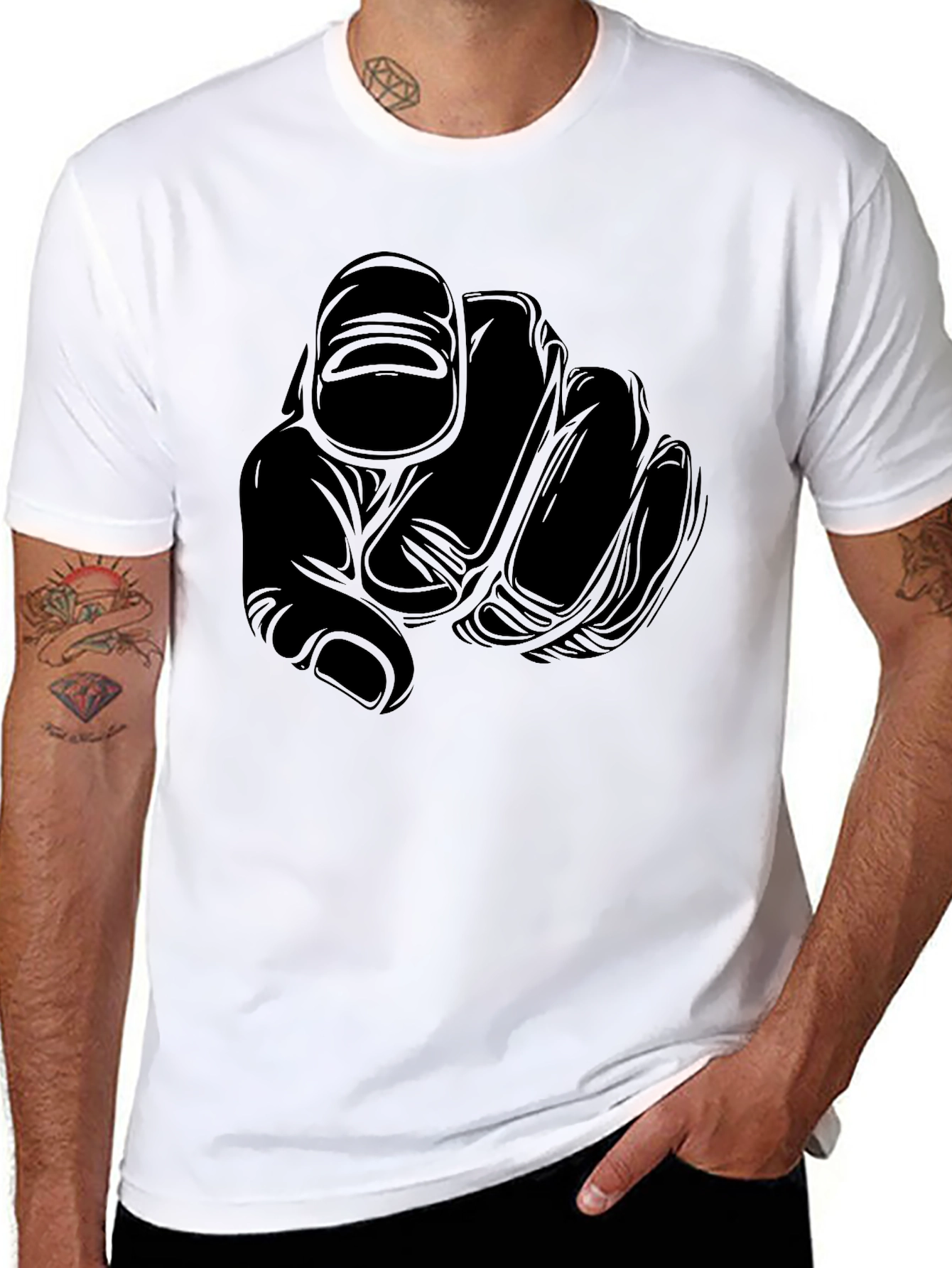 Pointing Finger Graphic Tee - Bold Statement Style