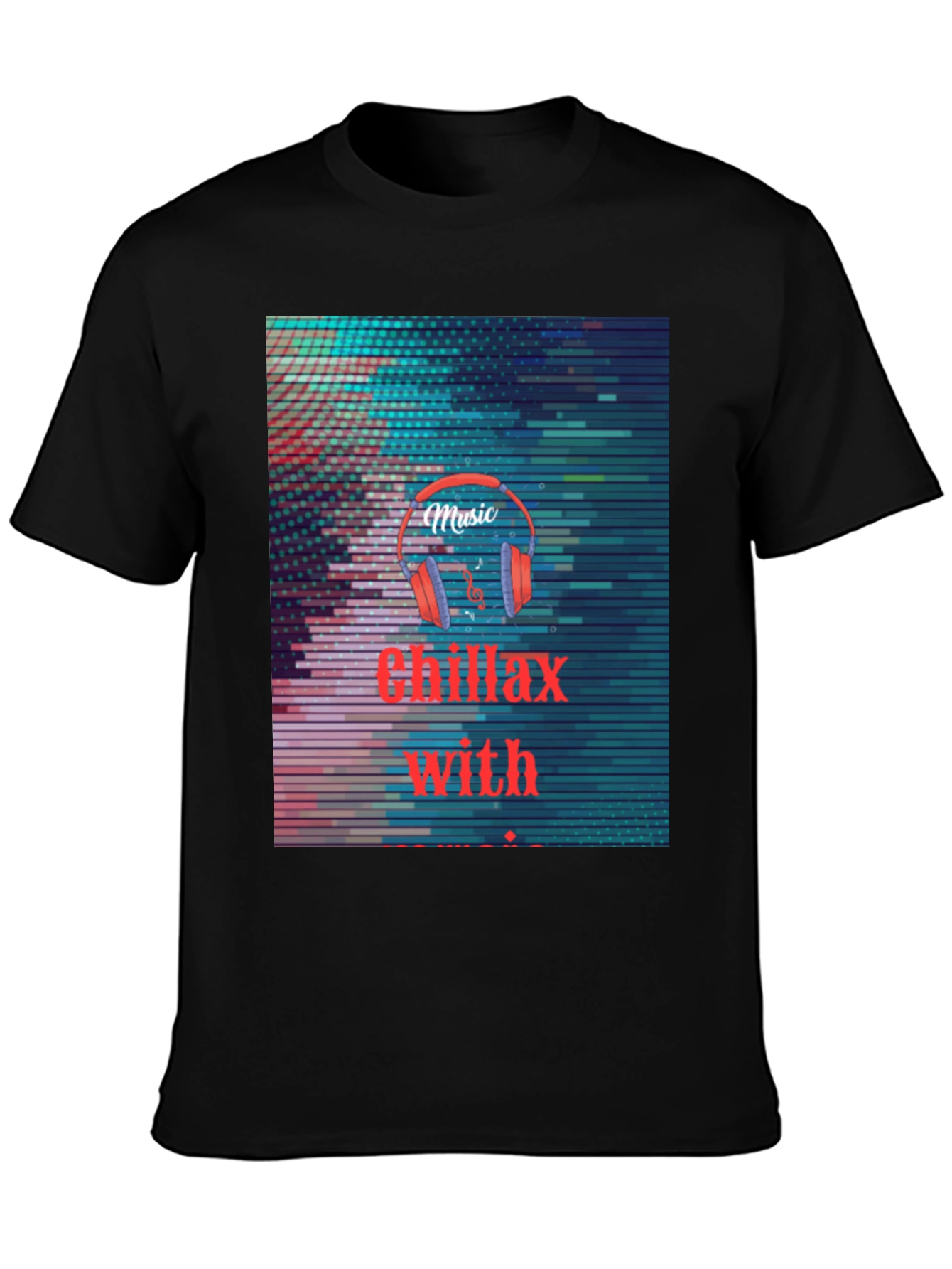 Chillax with Music T-Shirt - Black