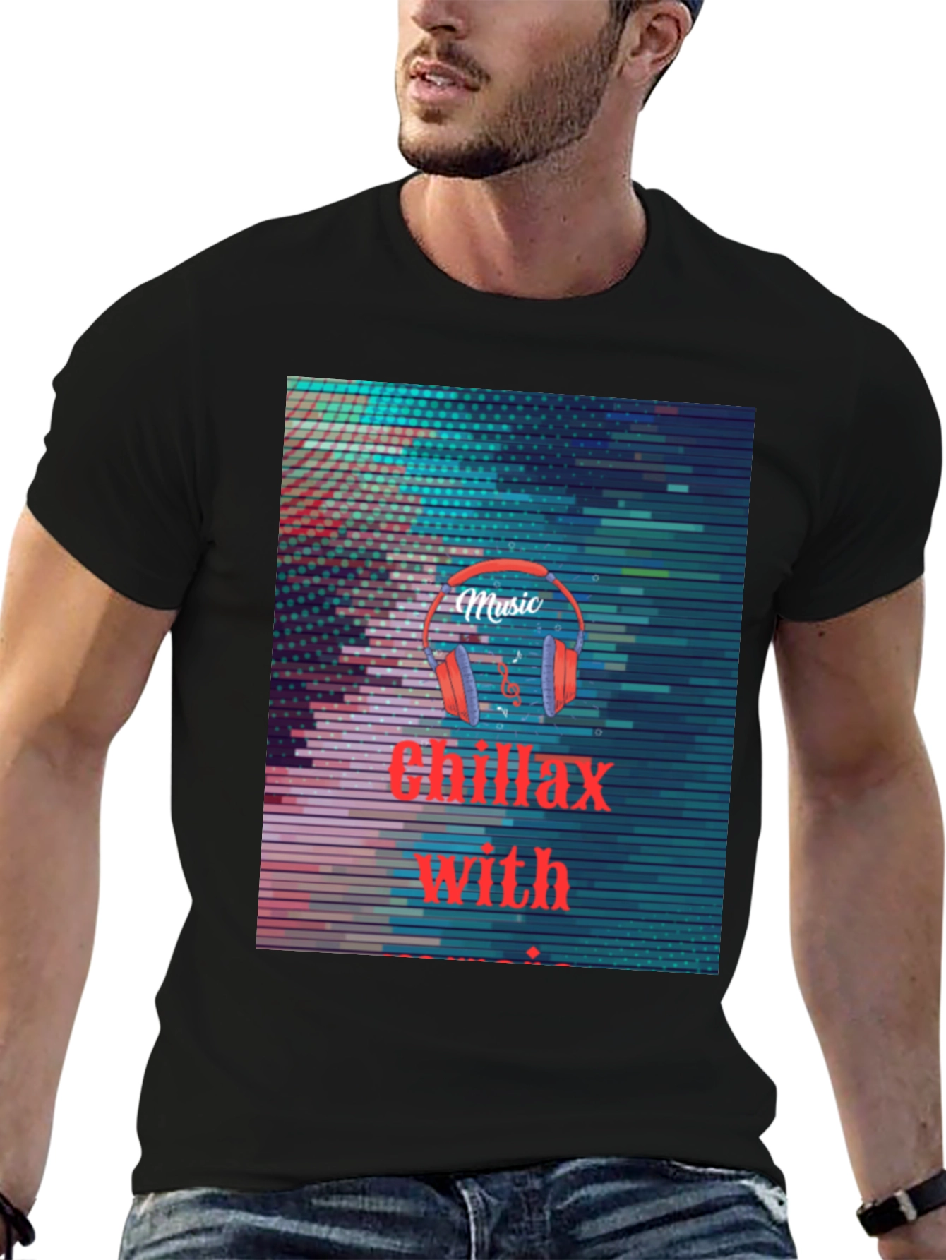 Chillax with Music T-Shirt - Black