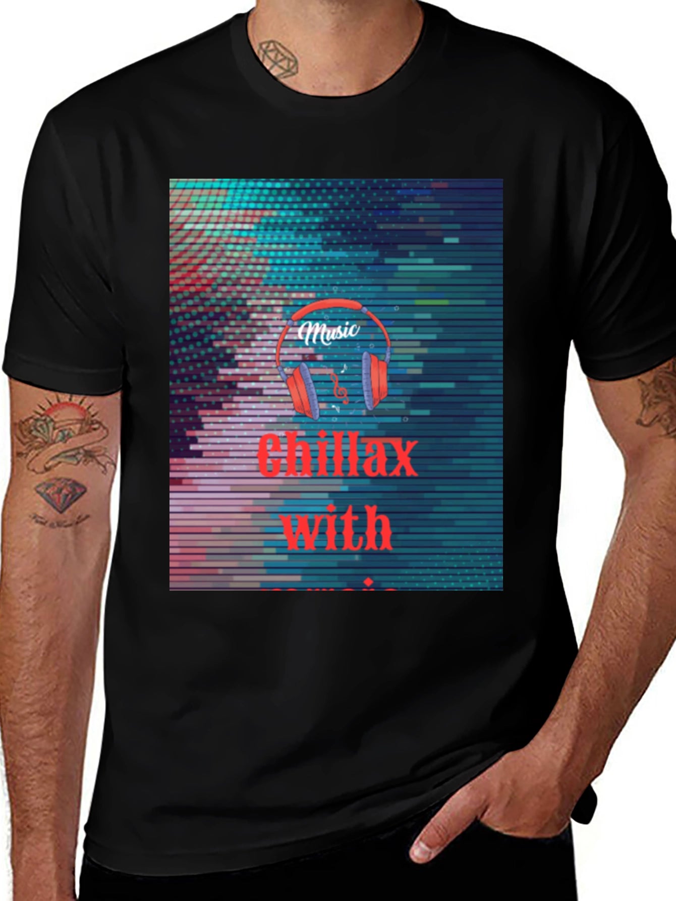 Chillax with Music T-Shirt - Black