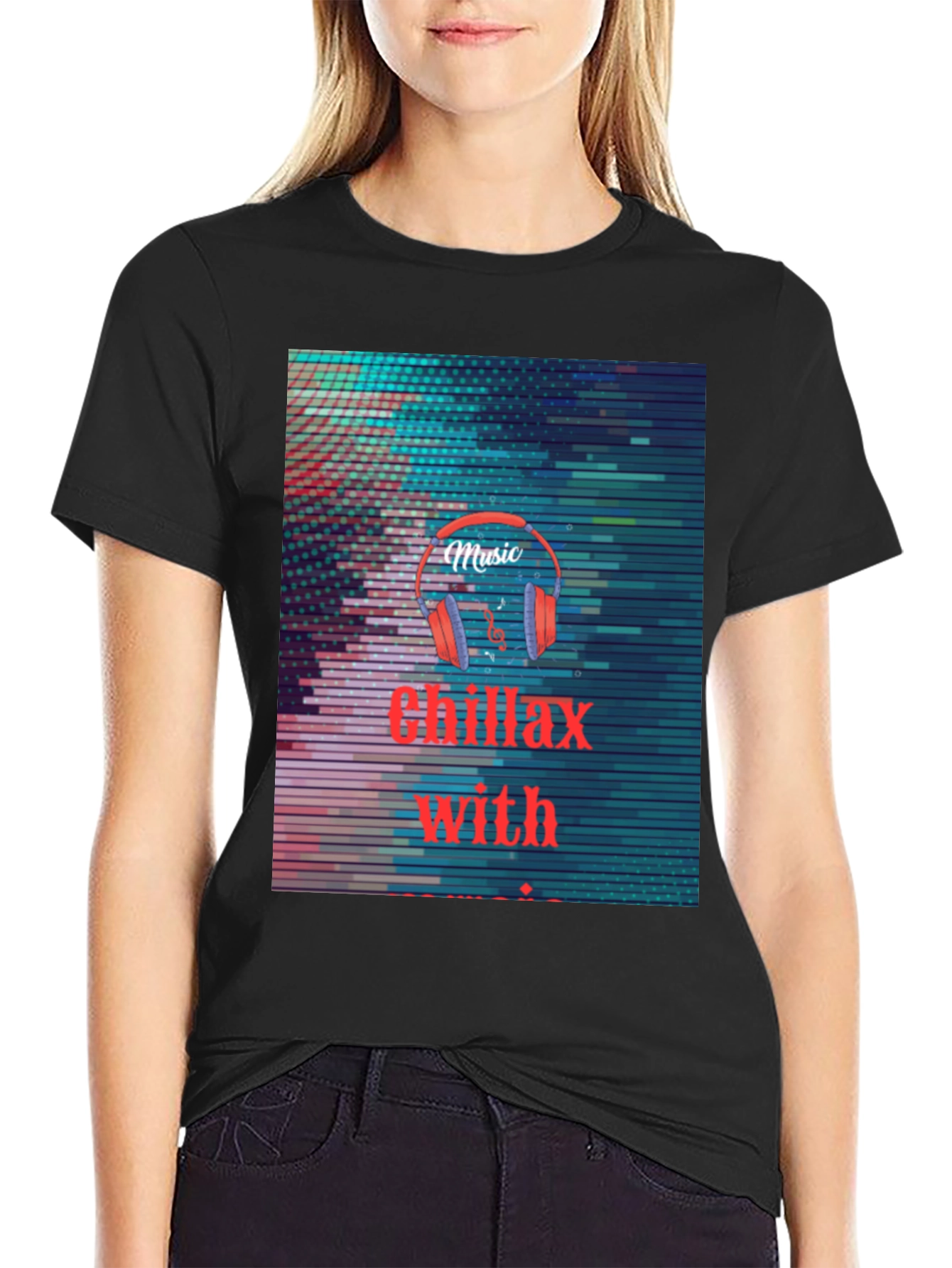 Chillax with Music T-Shirt - Black