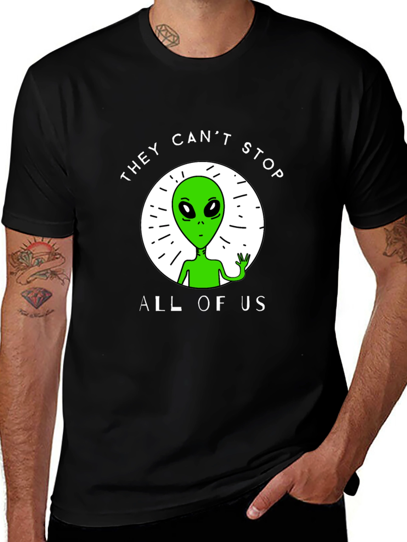 They Cant Stop All Of Us Alien Graphic Tee
