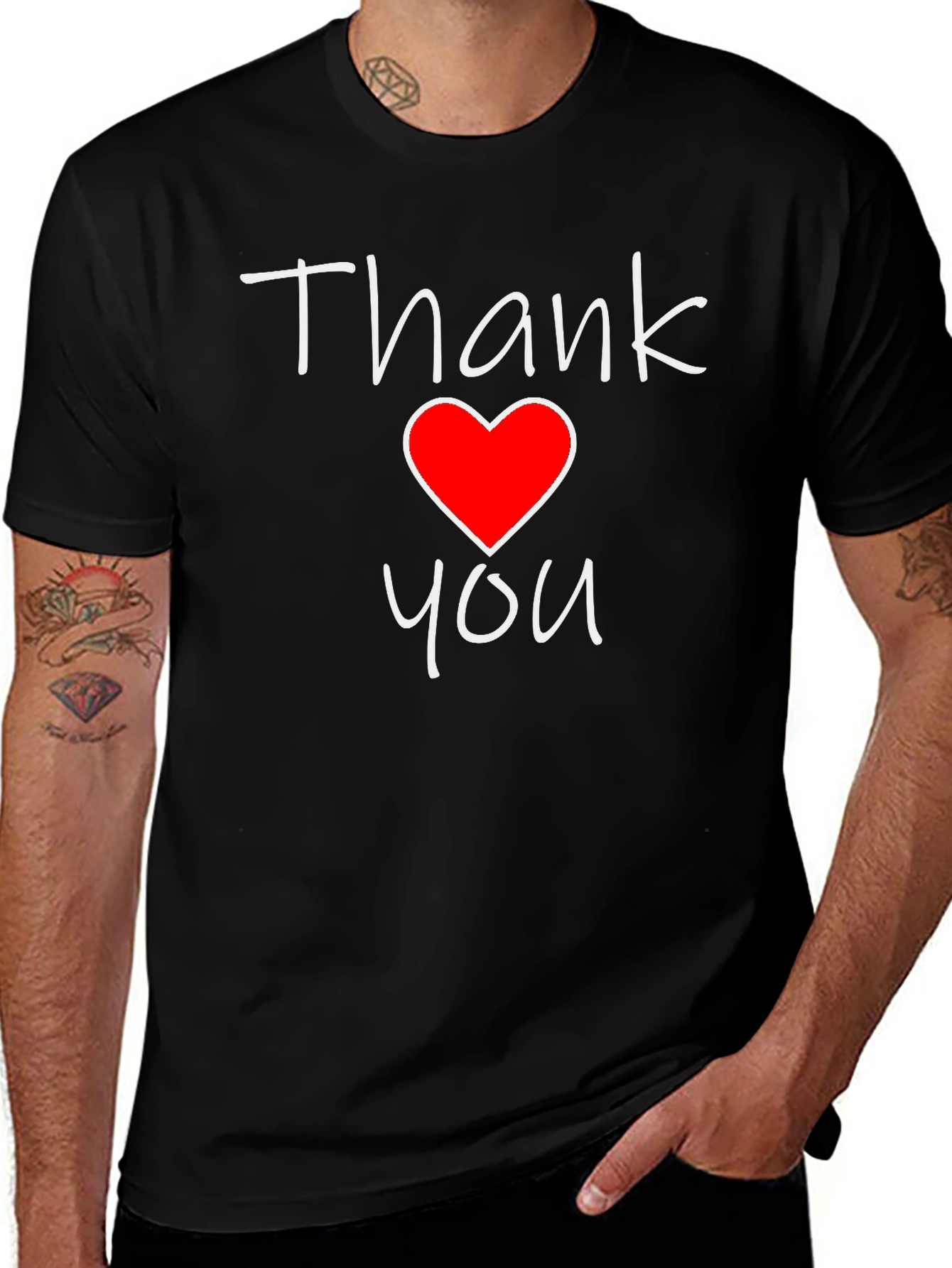 Thank You Heart Graphic Tee - Trendy Casual Top