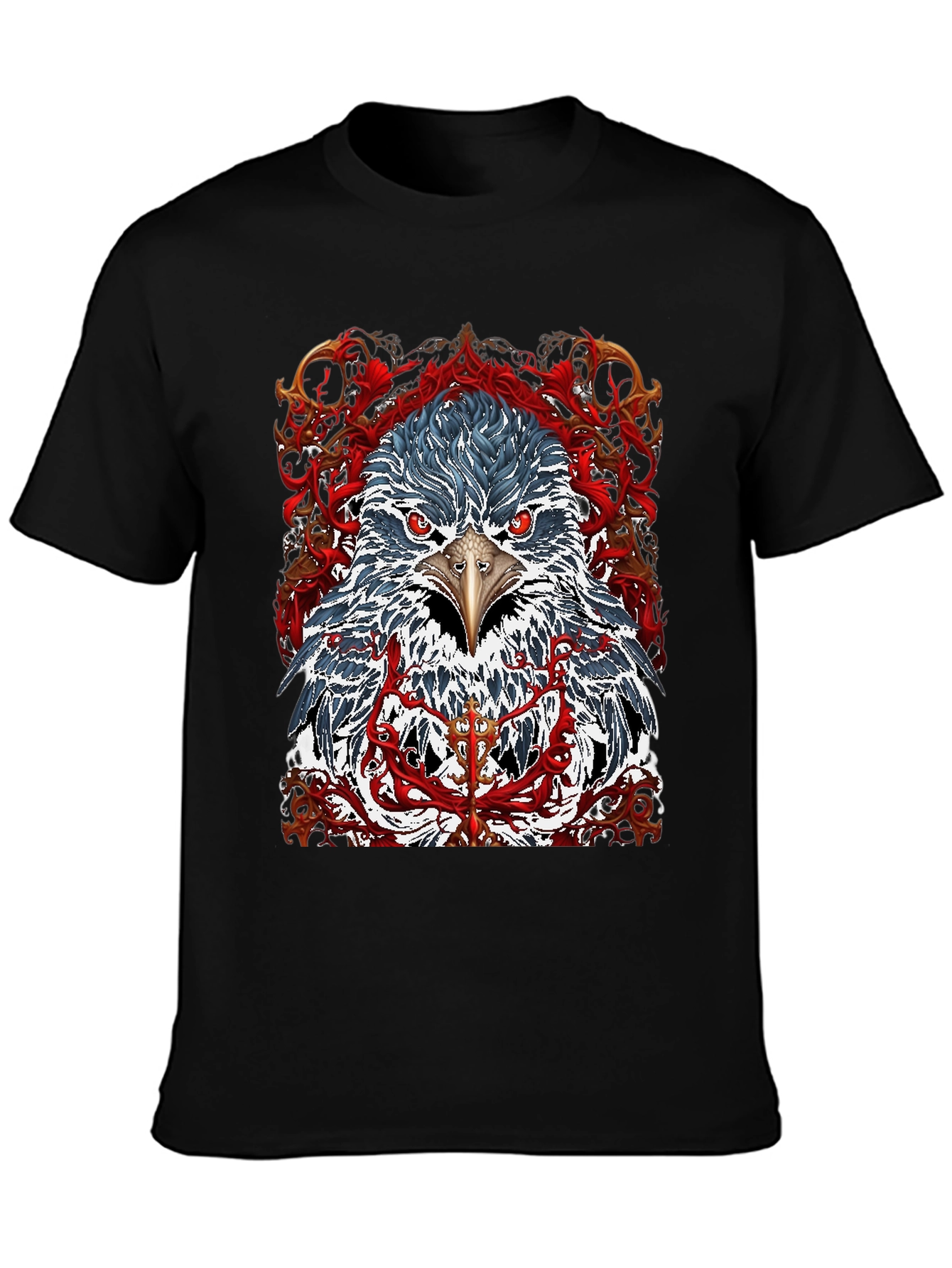 Eagle Graphic Print Crew Neck T-Shirt