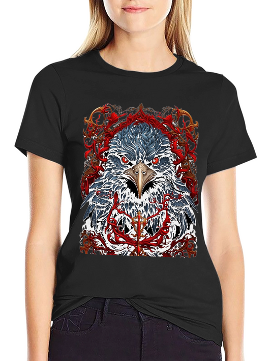 Eagle Graphic Print Crew Neck T-Shirt
