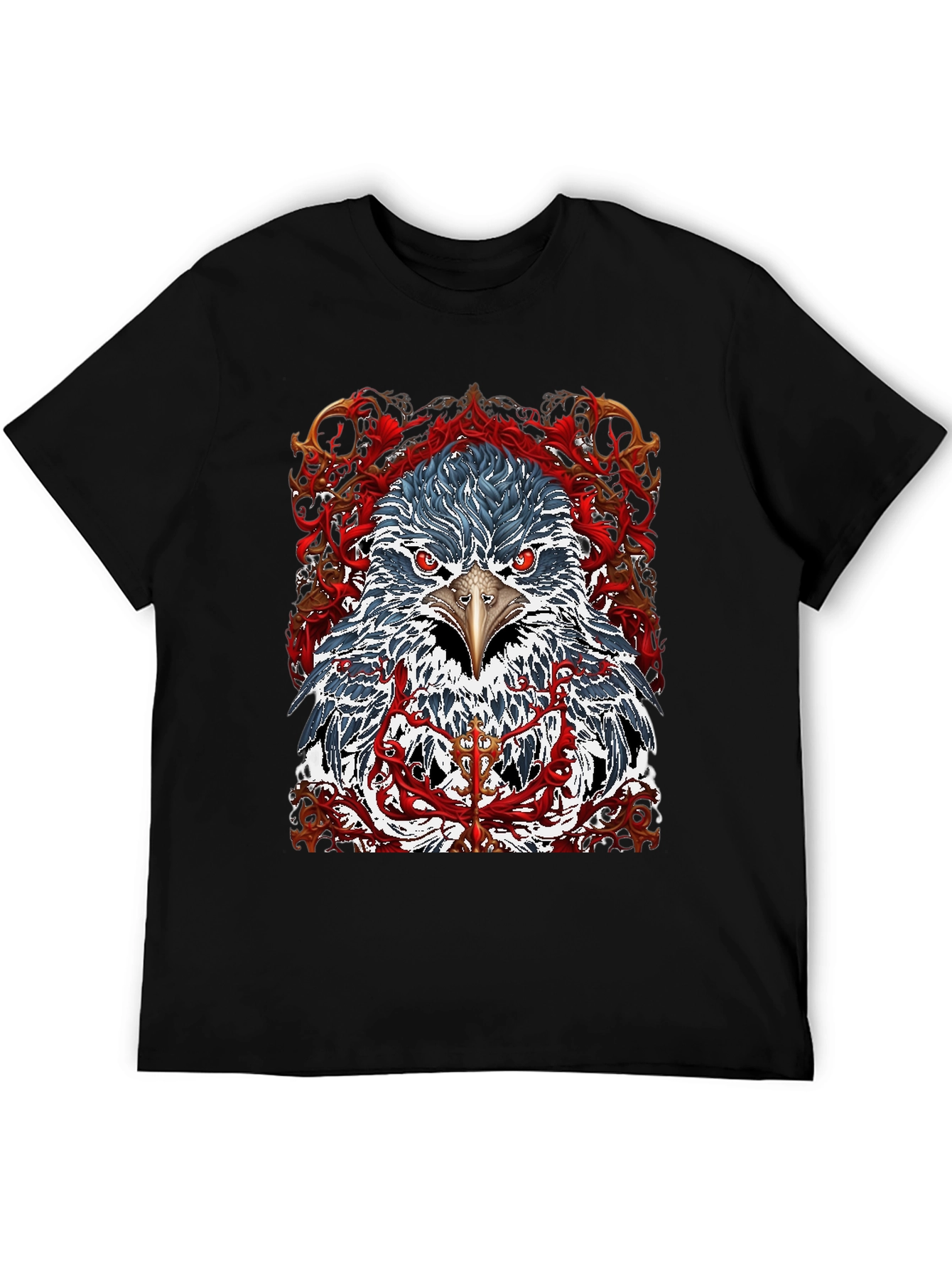 Eagle Graphic Print Crew Neck T-Shirt