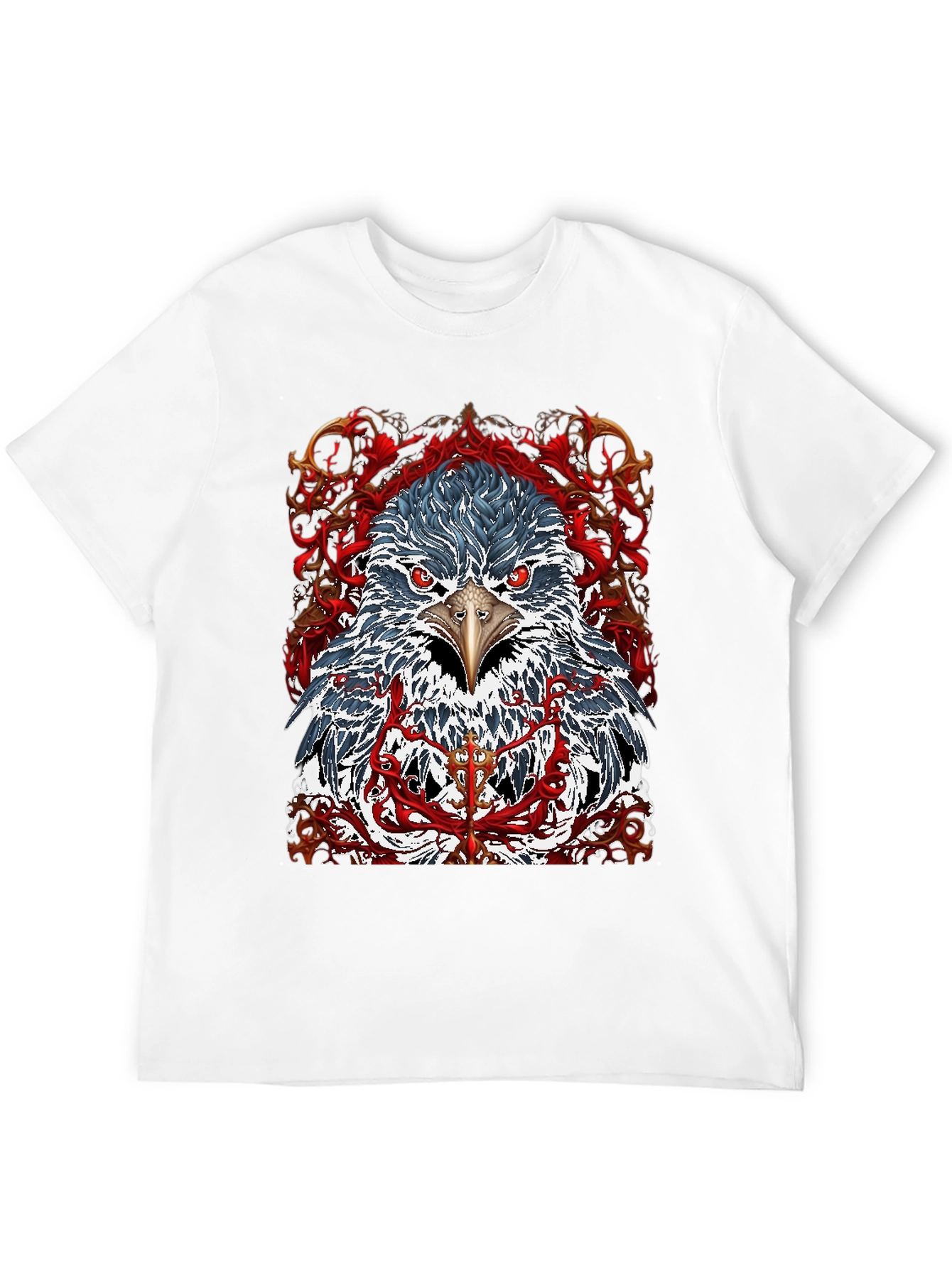 Eagle Graphic Print Crew Neck T-Shirt