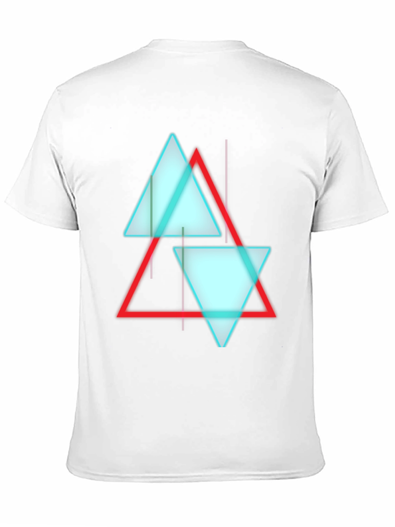 Abstract Triangle Graphic Print Black T-Shirt
