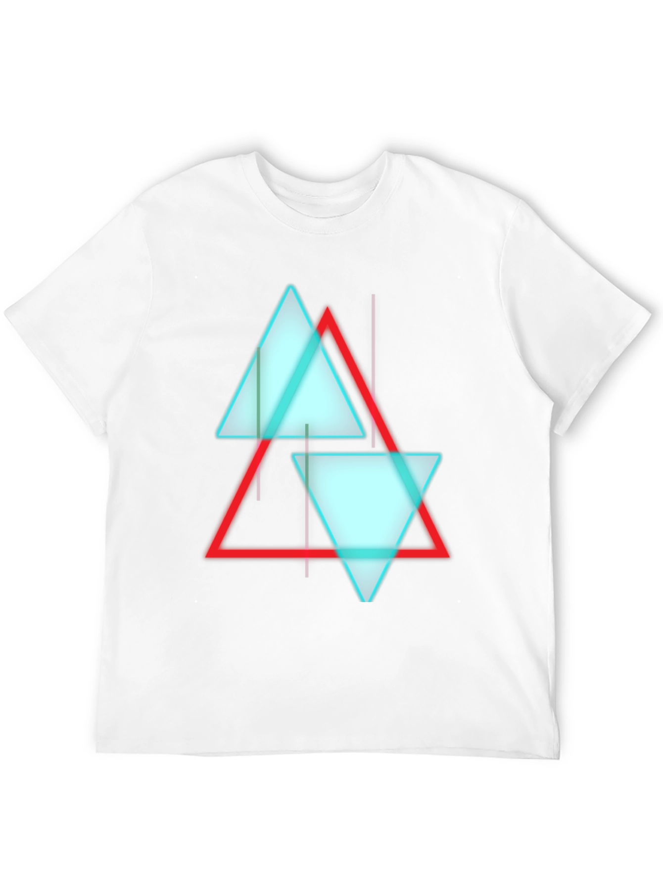 Abstract Triangle Graphic Print Black T-Shirt