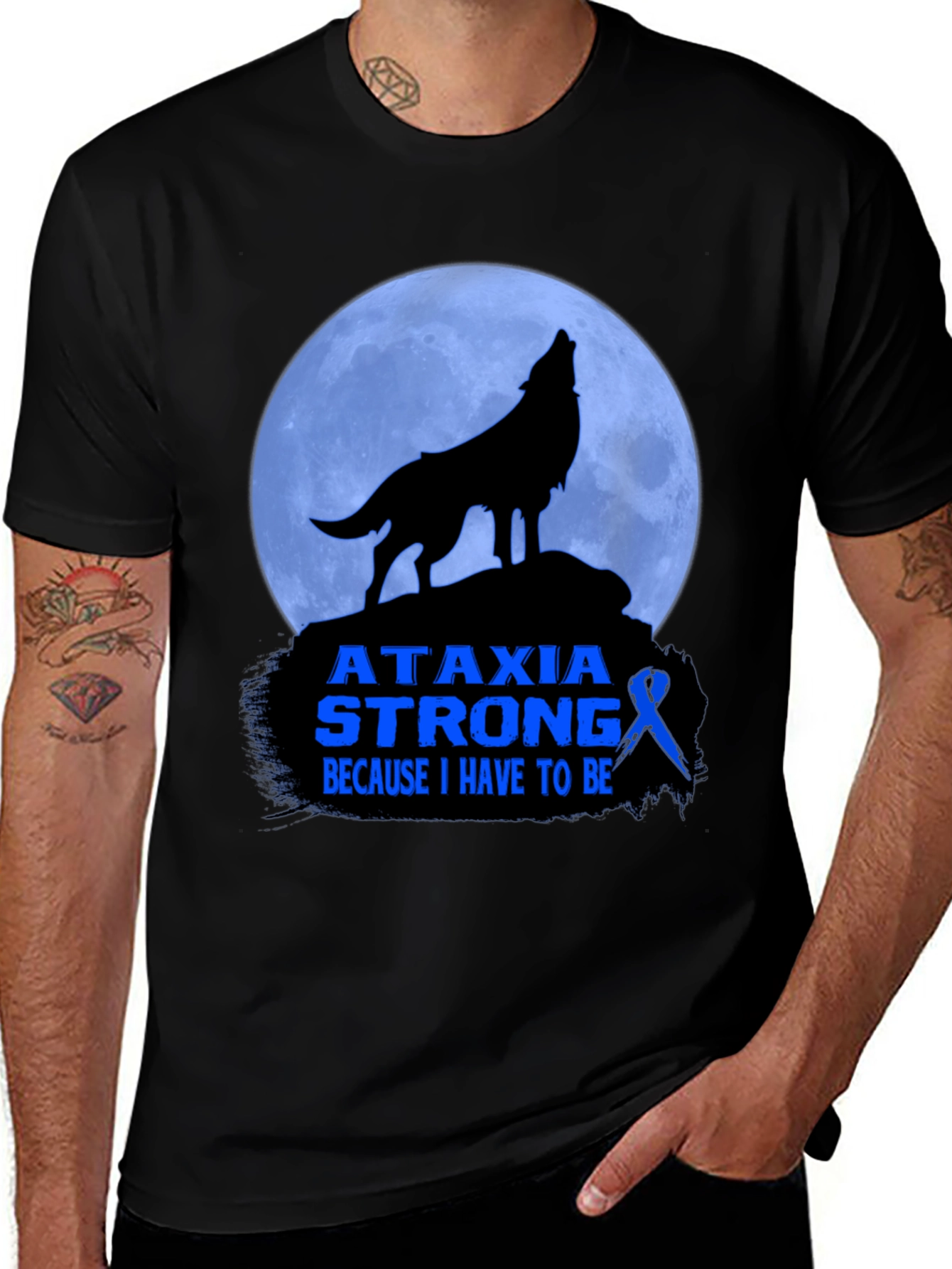 Ataxia Strong T-Shirt - Awareness Ribbon Design