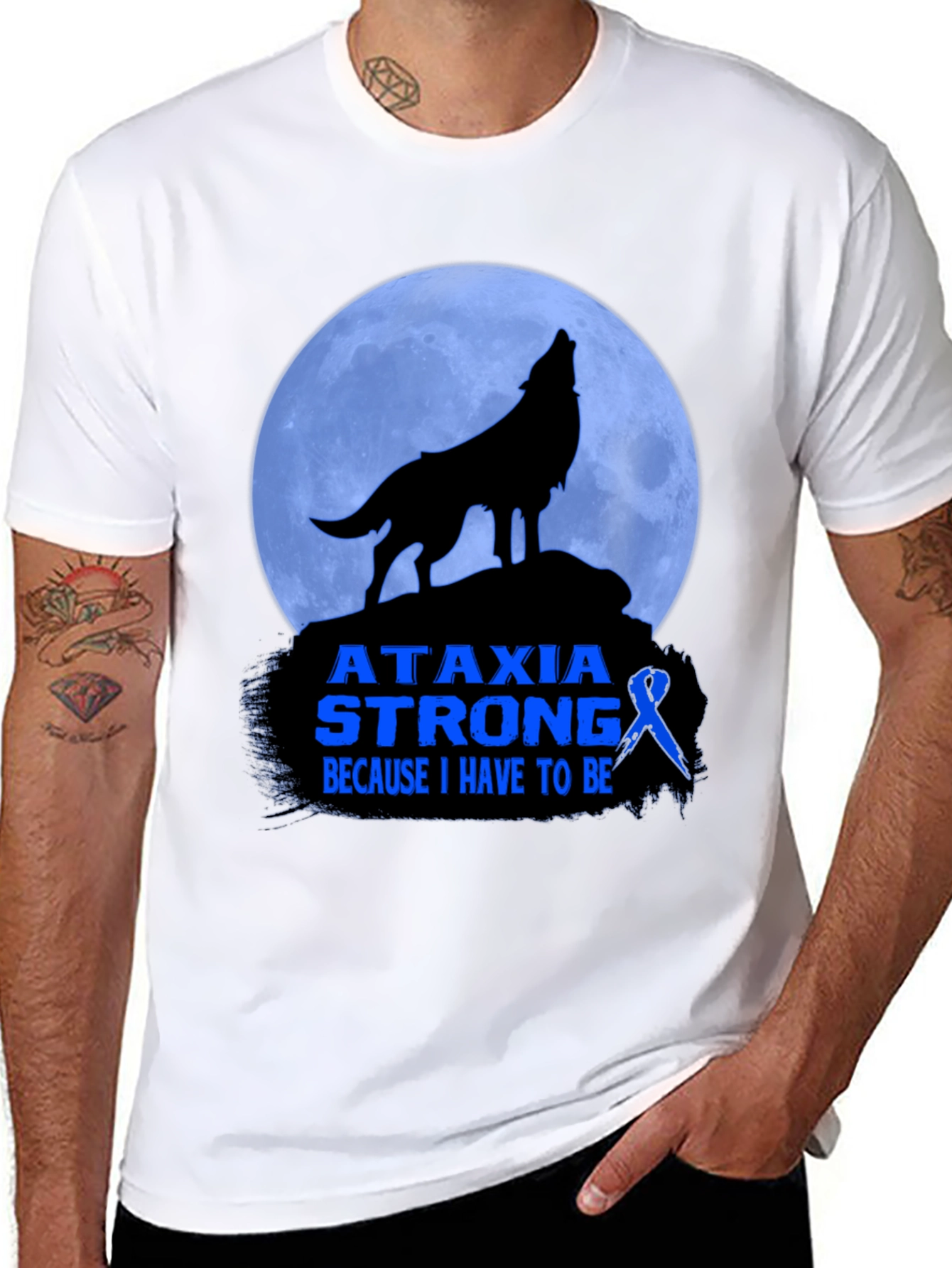 Ataxia Strong T-Shirt - Awareness Ribbon Design