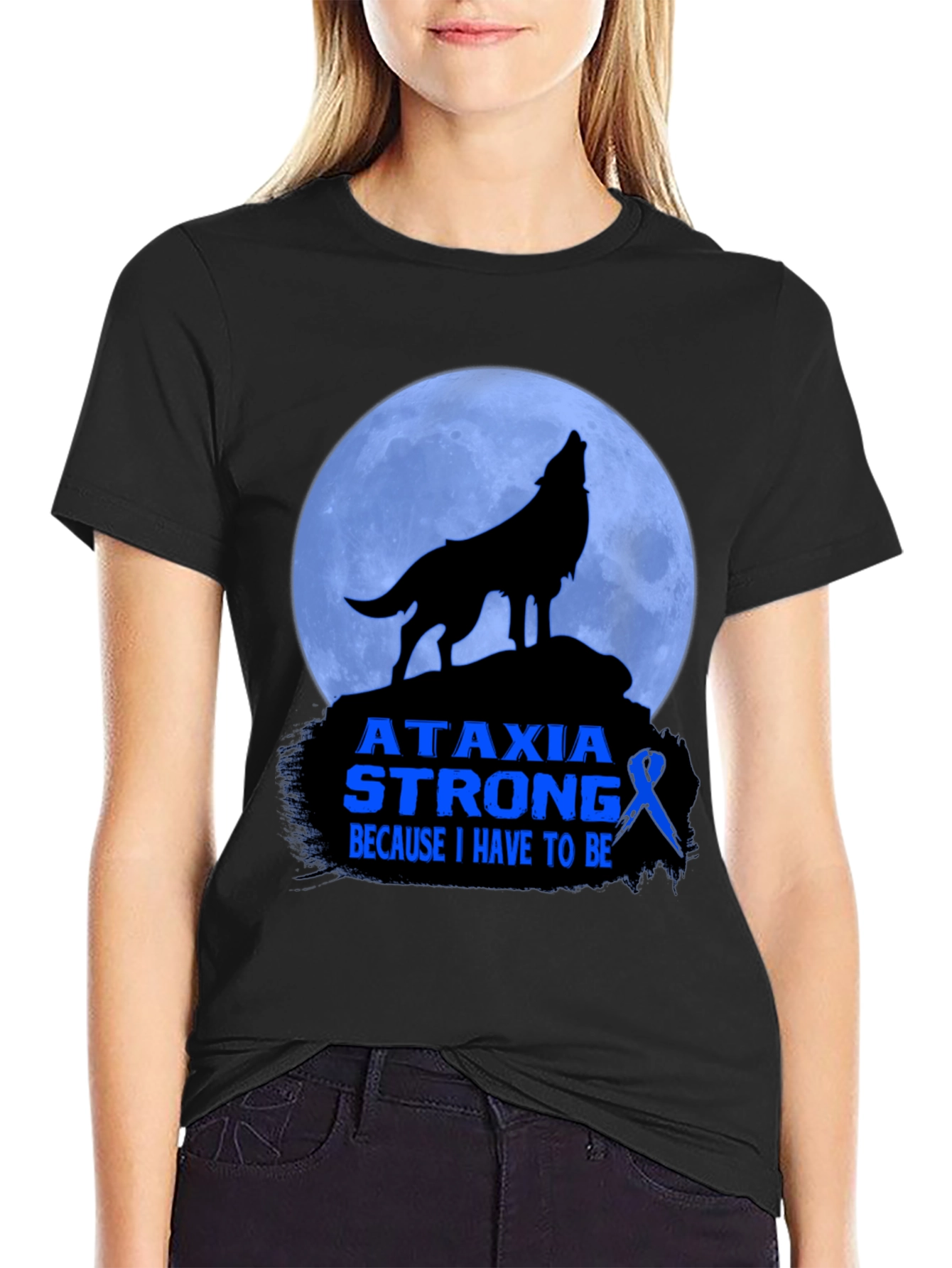 Ataxia Strong T-Shirt - Awareness Ribbon Design