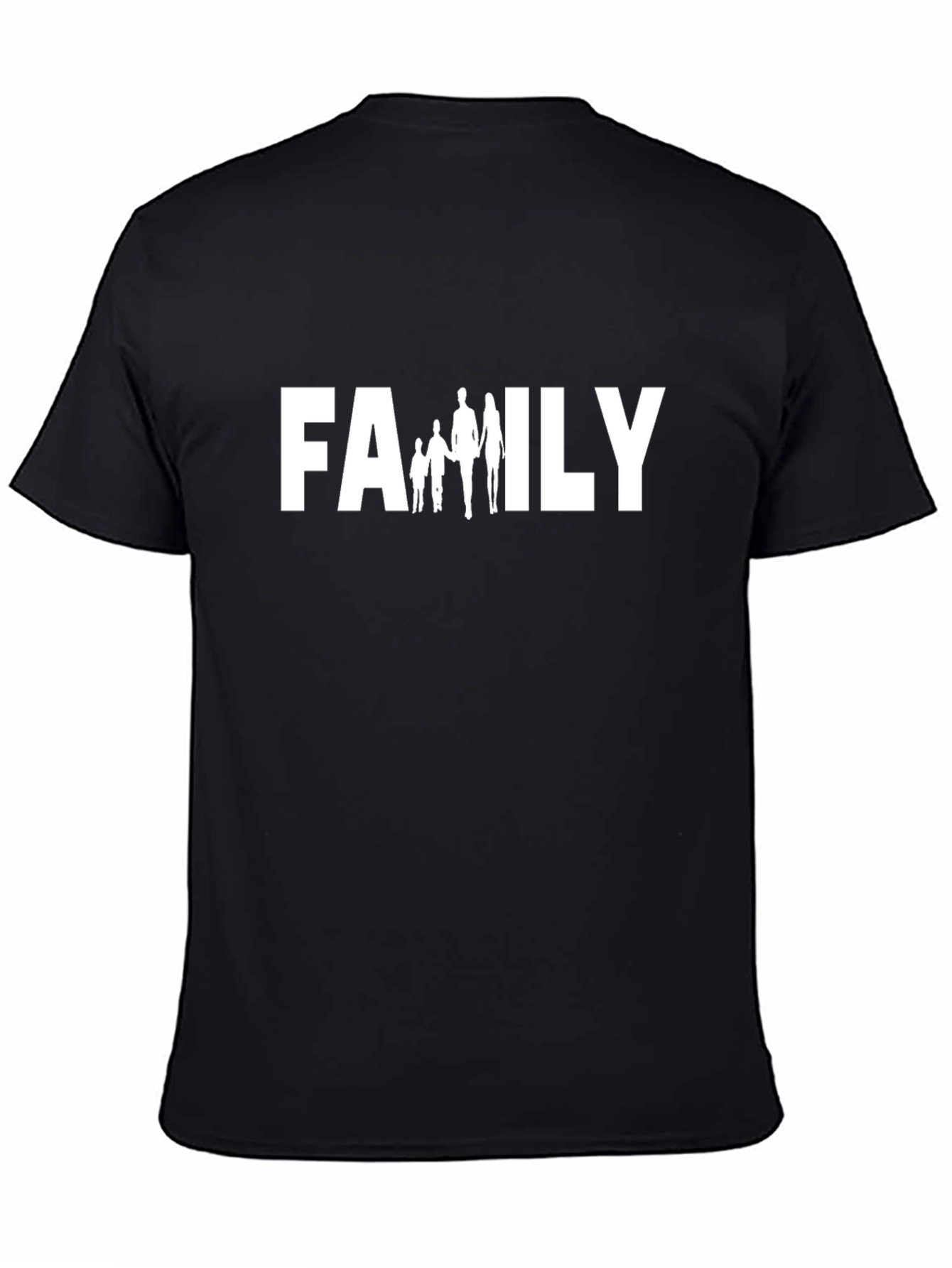 Family Graphic Tee - Black Cotton Crew Neck Shirt