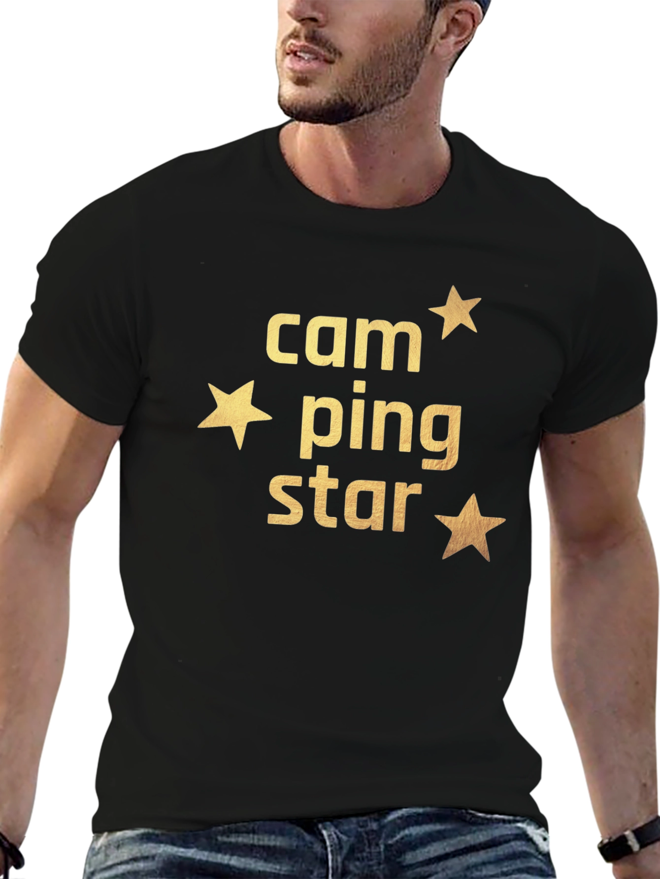 Camping Star Black T-Shirt