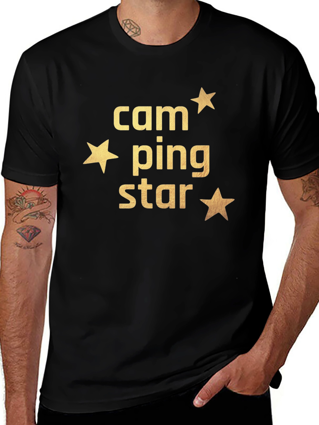 Camping Star Black T-Shirt