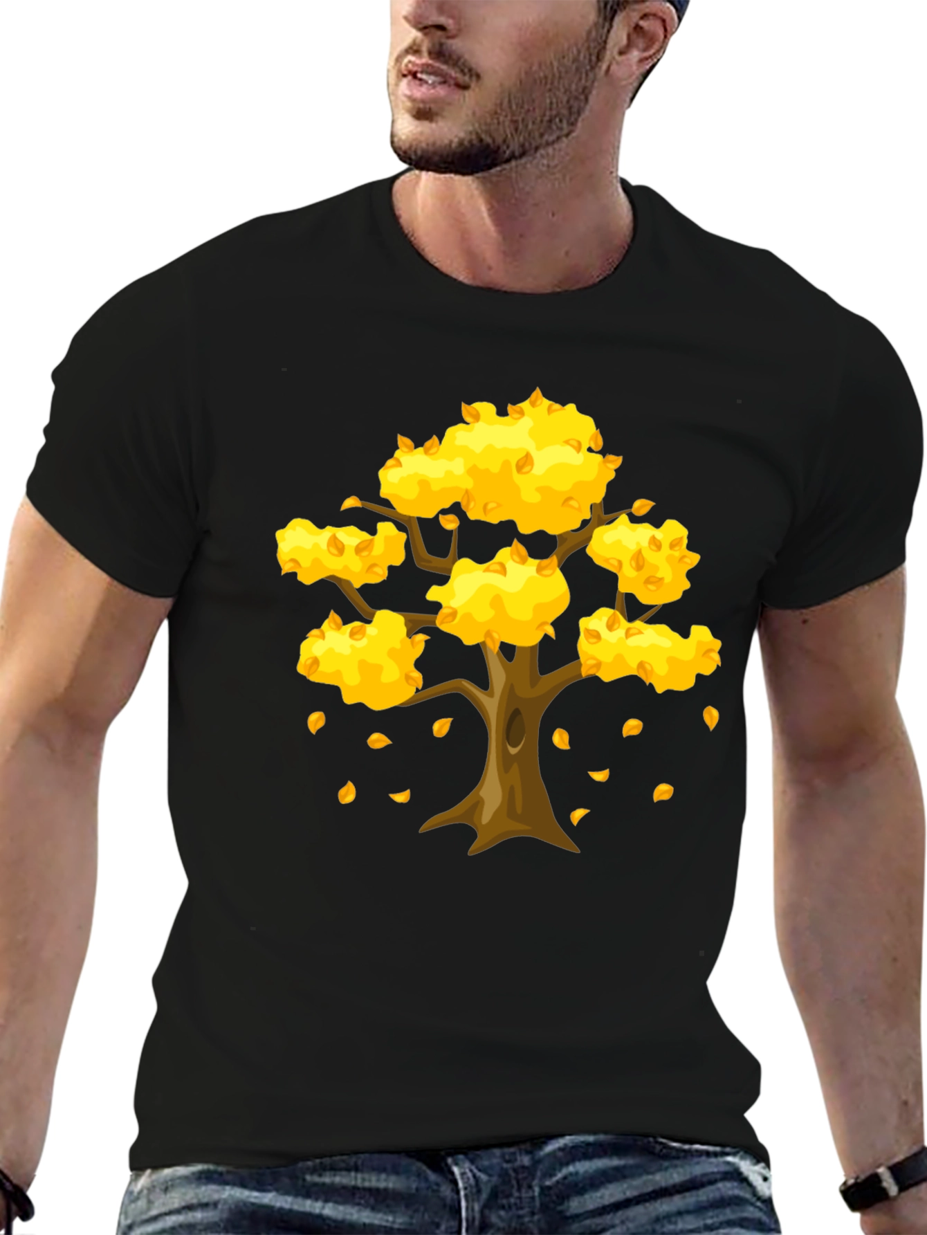 Autumn Tree Graphic Tee - Unisex Black T-Shirt