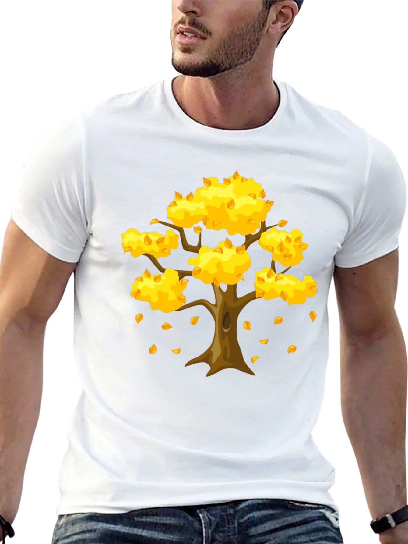 Autumn Tree Graphic Tee - Unisex Black T-Shirt