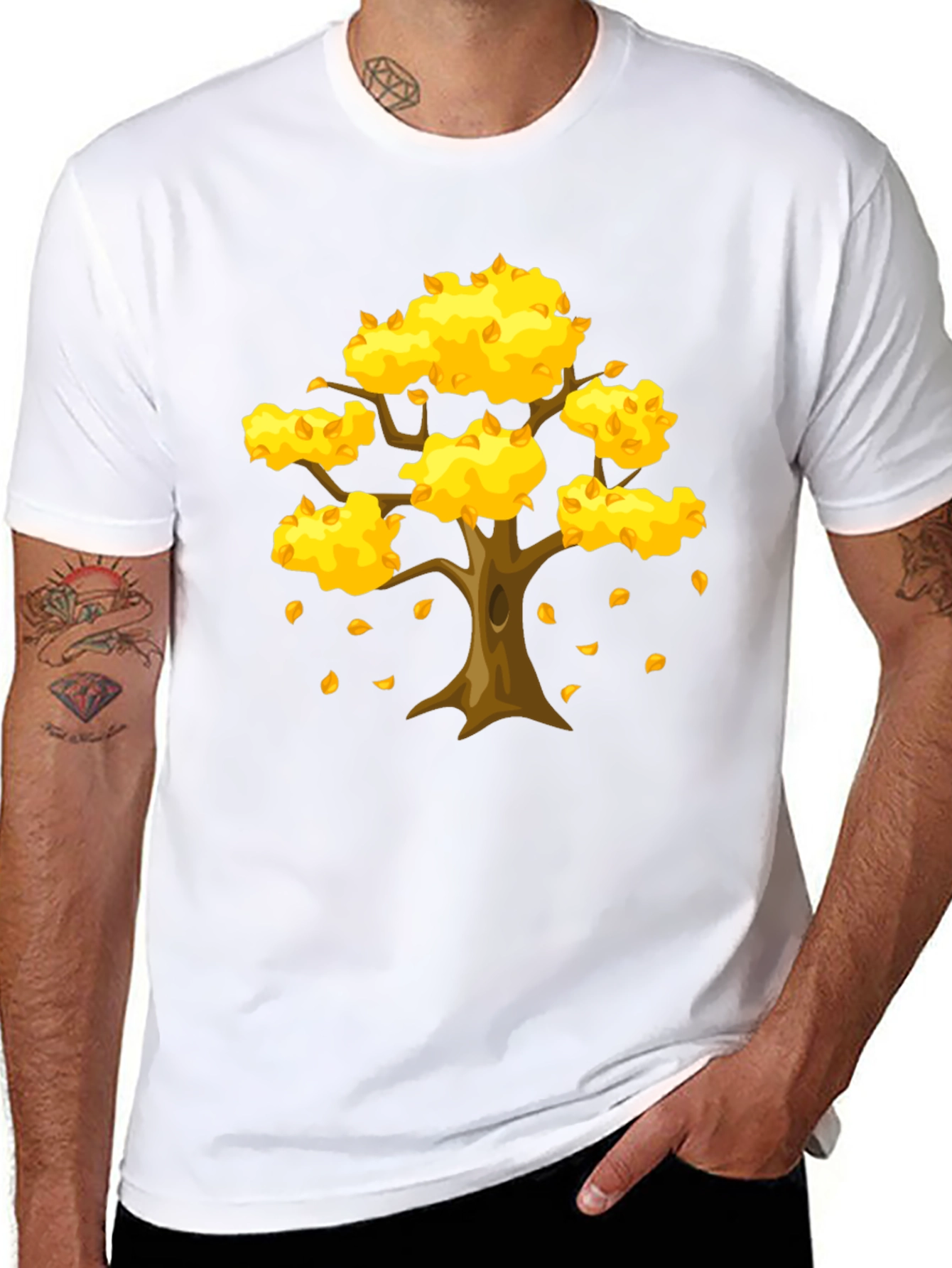 Autumn Tree Graphic Tee - Unisex Black T-Shirt