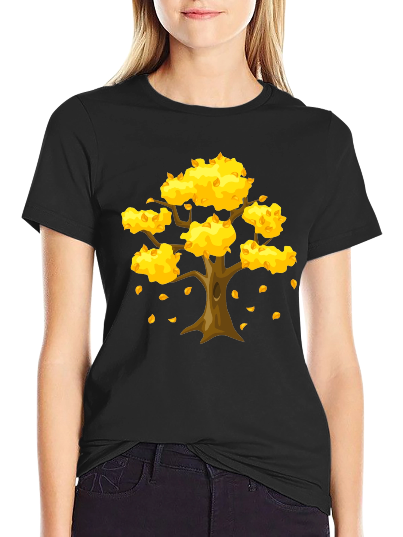 Autumn Tree Graphic Tee - Unisex Black T-Shirt