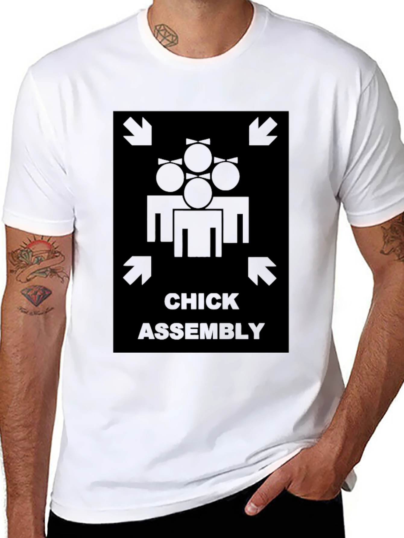 Chick Assembly Black Graphic Tee