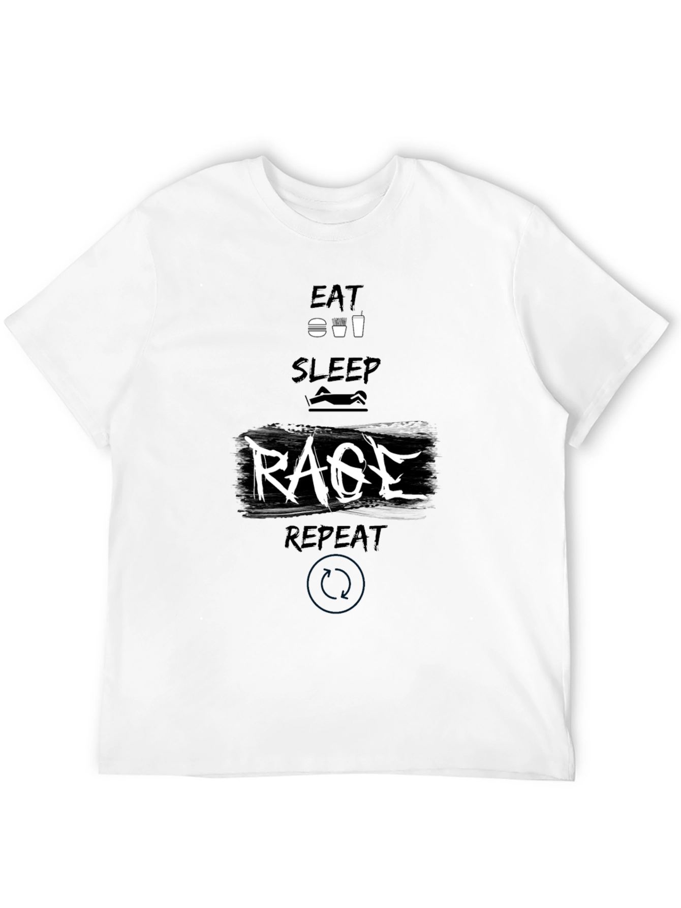 Eat Sleep Rage Repeat Black Graphic Tee