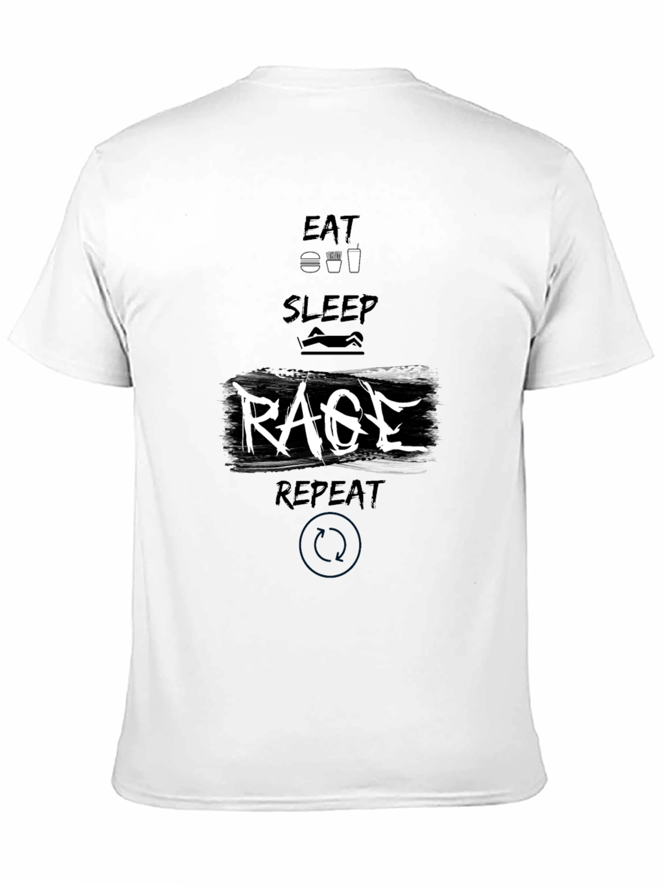 Eat Sleep Rage Repeat Black Graphic Tee