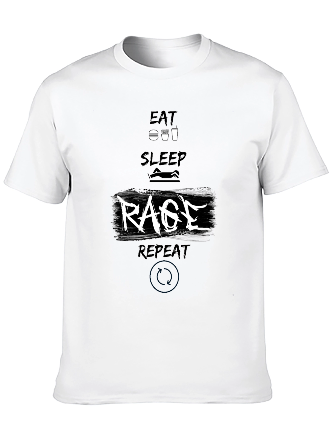 Eat Sleep Rage Repeat Black Graphic Tee