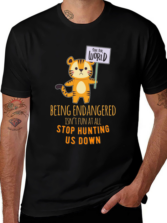 Endangered Tiger Graphic T-Shirt - Save the World