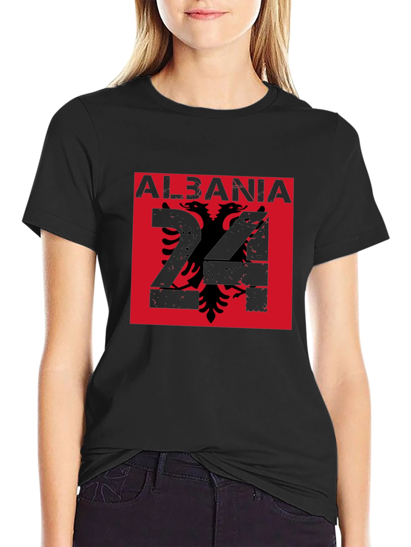 Albania Eagle Graphic T-Shirt - Mens Black Tee