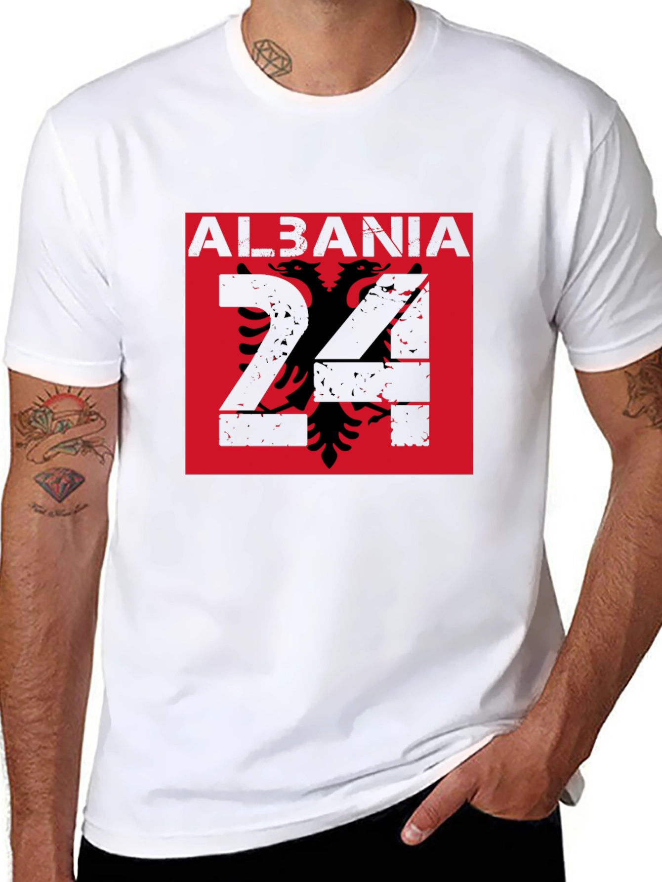 Albania Eagle Graphic T-Shirt - Mens Black Tee