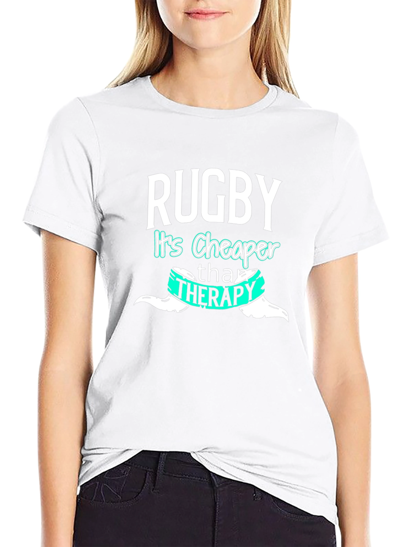 Rugby Cheaper Than Therapy Graphic Tee