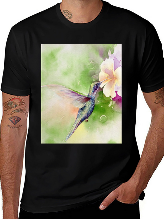 Hummingbird Floral Print T-Shirt