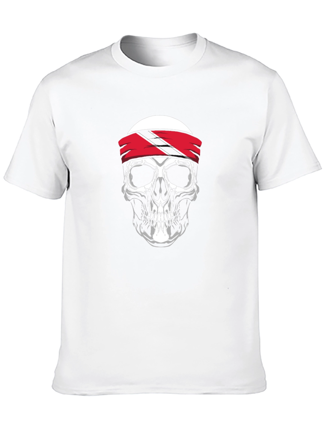 Skull Trinidad & Tobago Flag Bandana Black T-Shirt