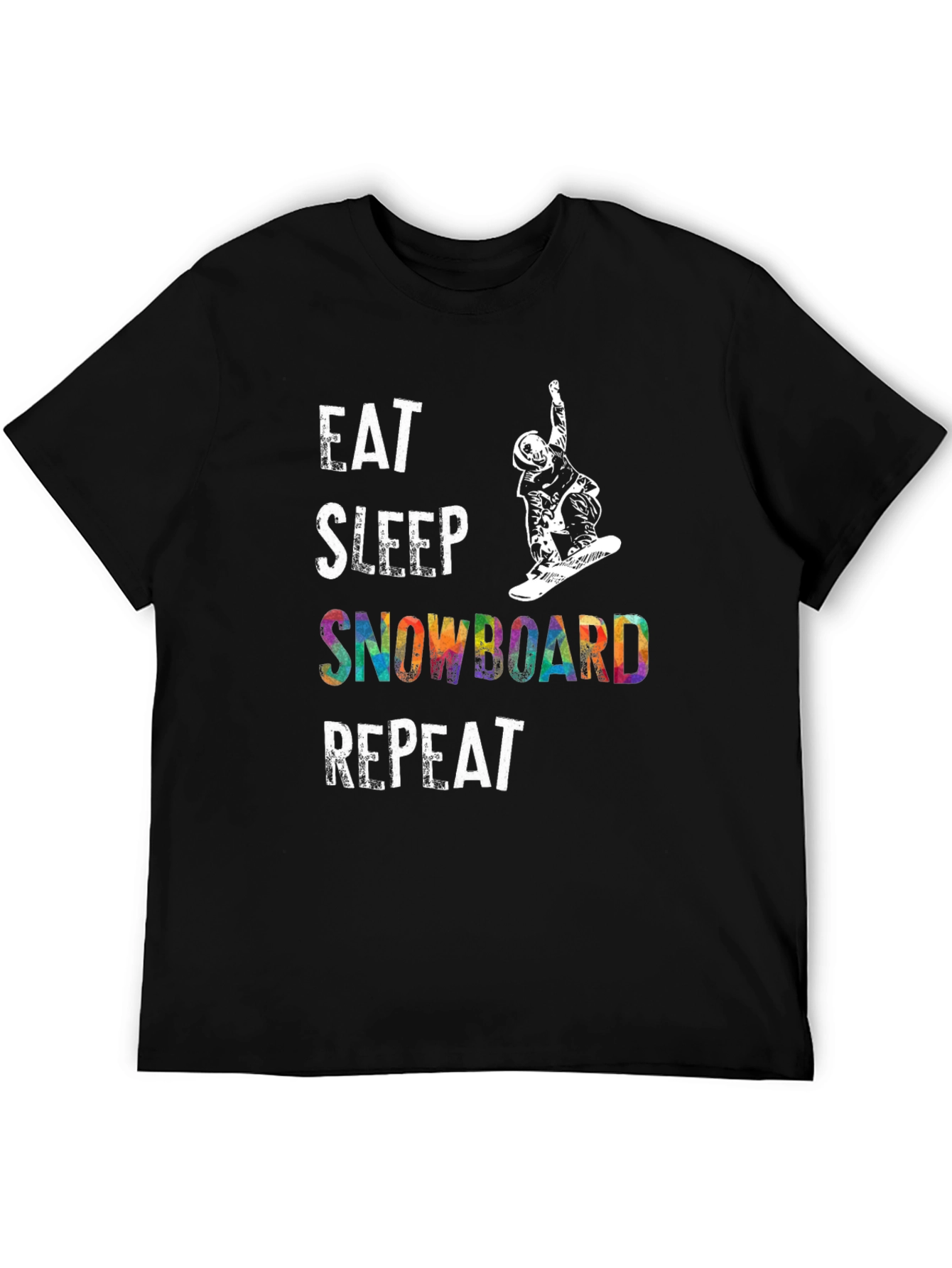 Eat Sleep Snowboard Repeat Black Graphic Tee