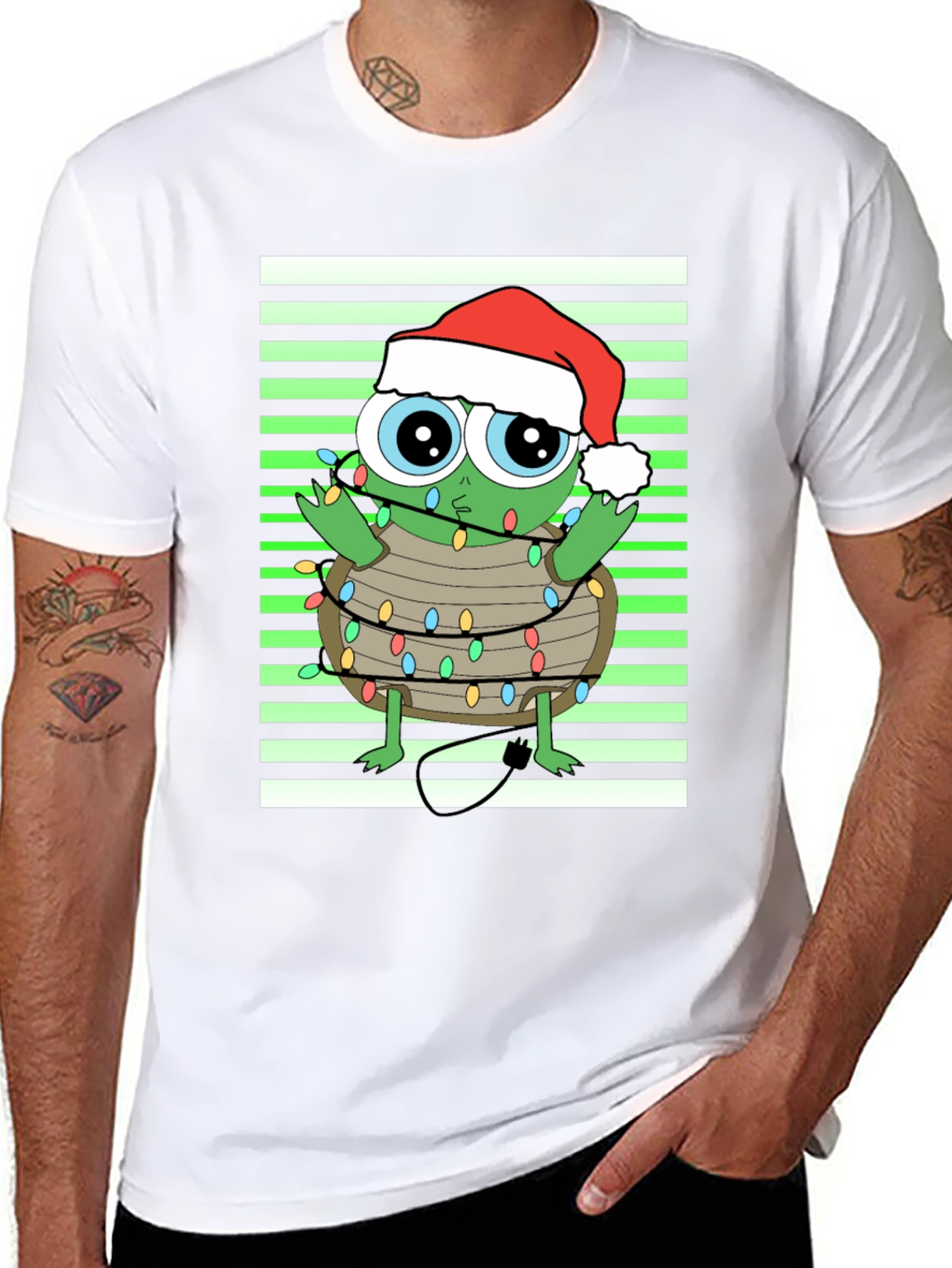 Christmas Turtle in Lights Graphic Tee