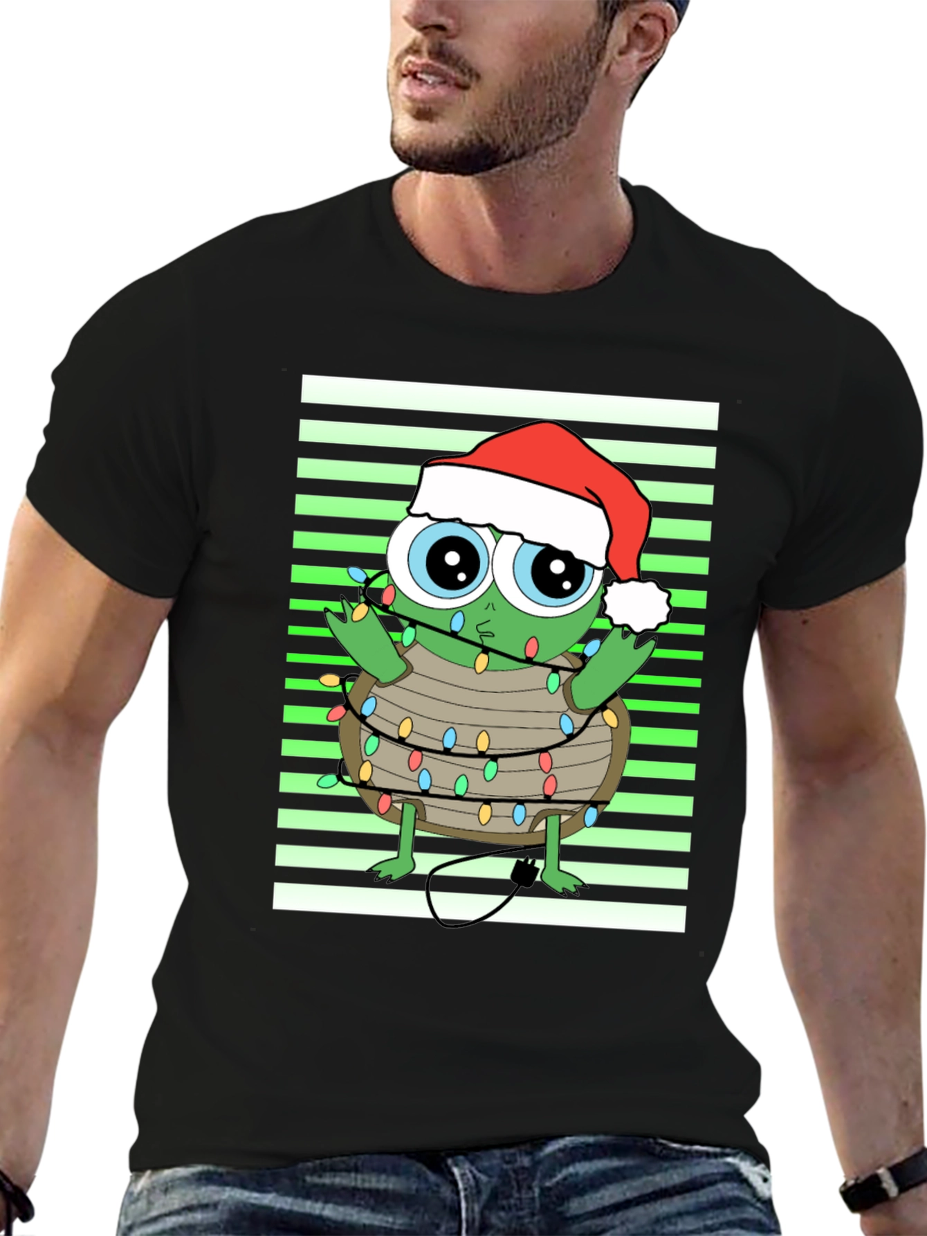 Christmas Turtle in Lights Graphic Tee