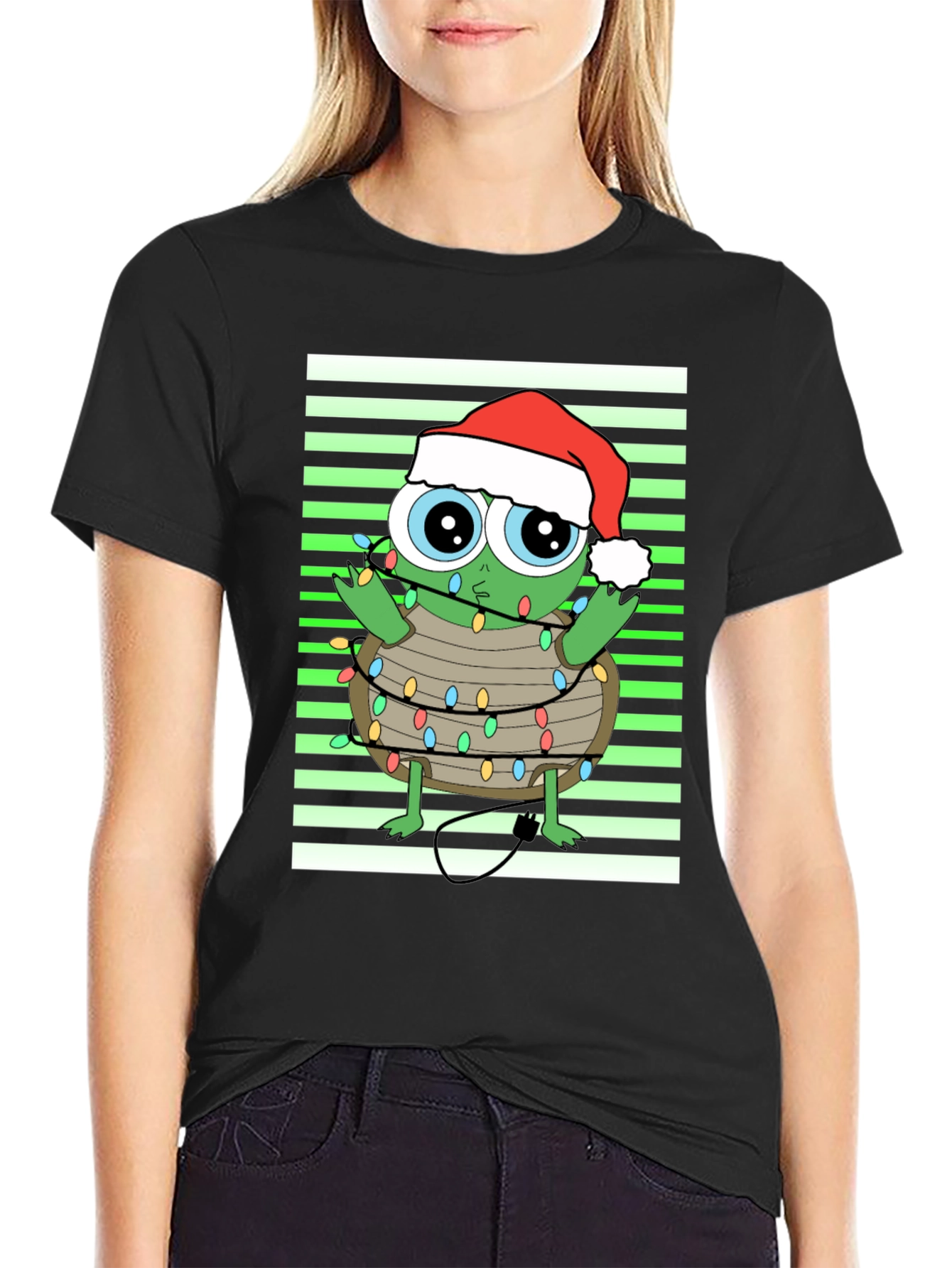 Christmas Turtle in Lights Graphic Tee