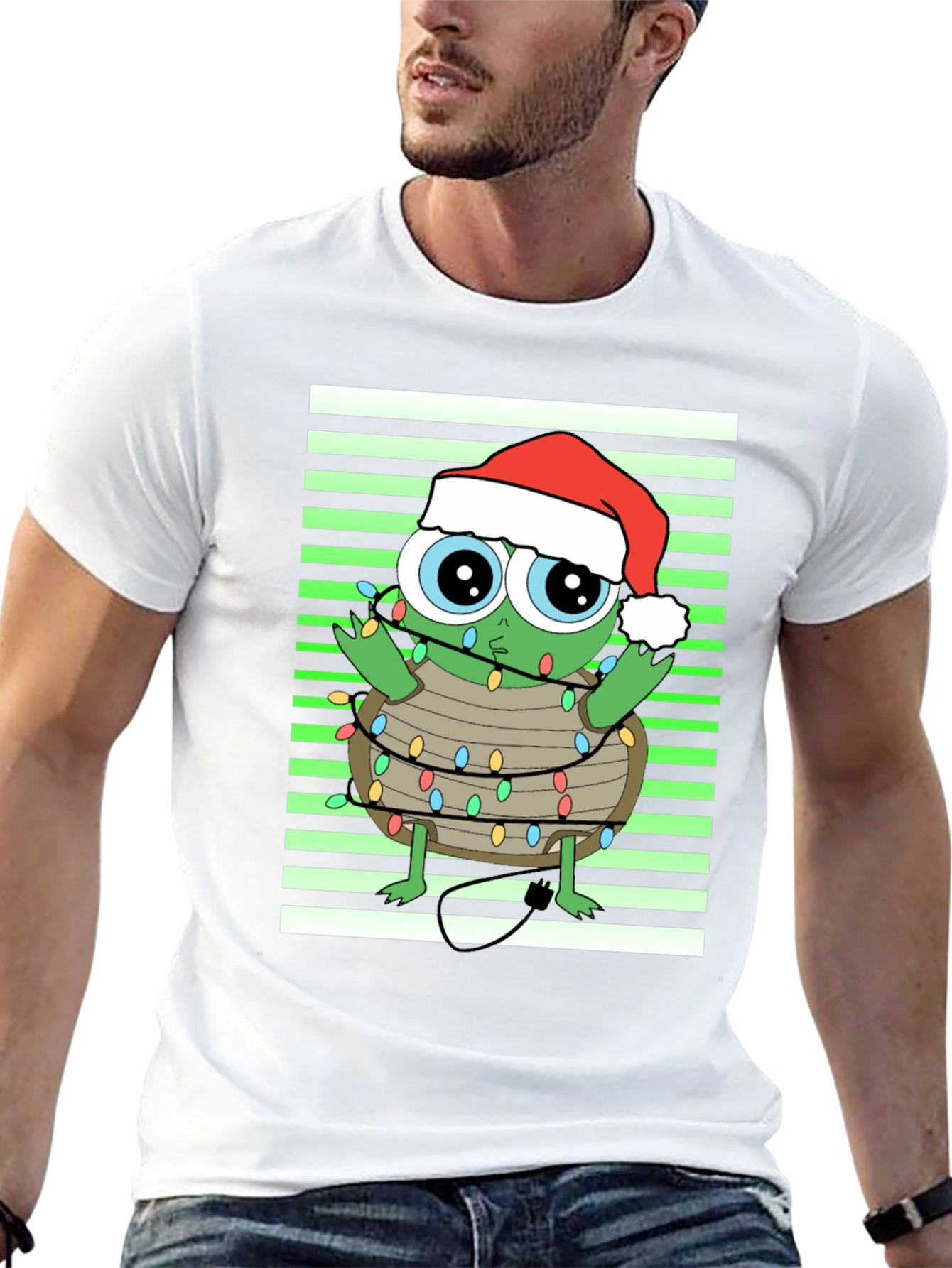 Christmas Turtle in Lights Graphic Tee