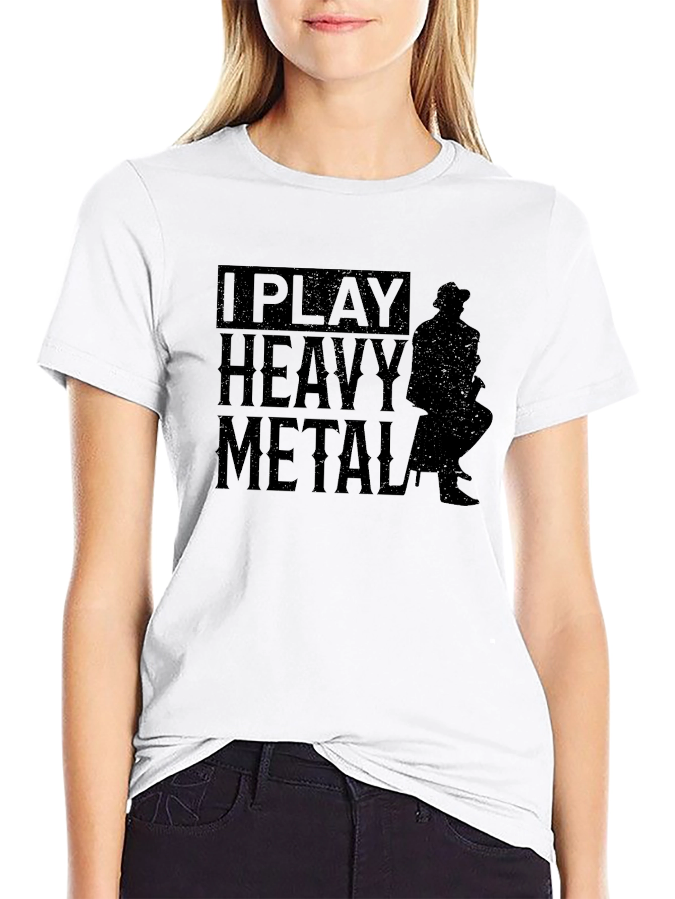 I Play Heavy Metal Black T-Shirt