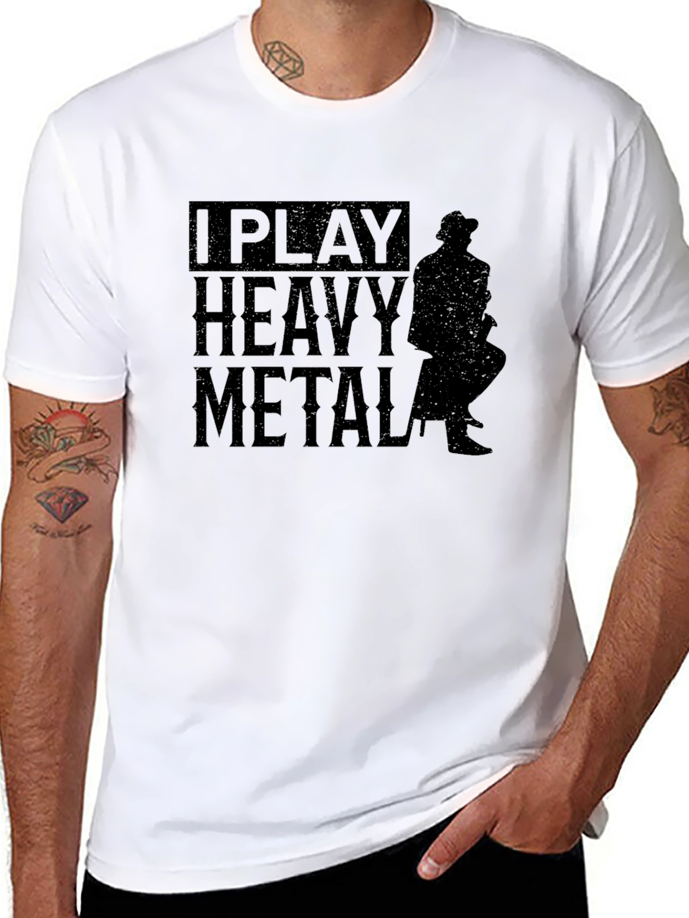 I Play Heavy Metal Black T-Shirt