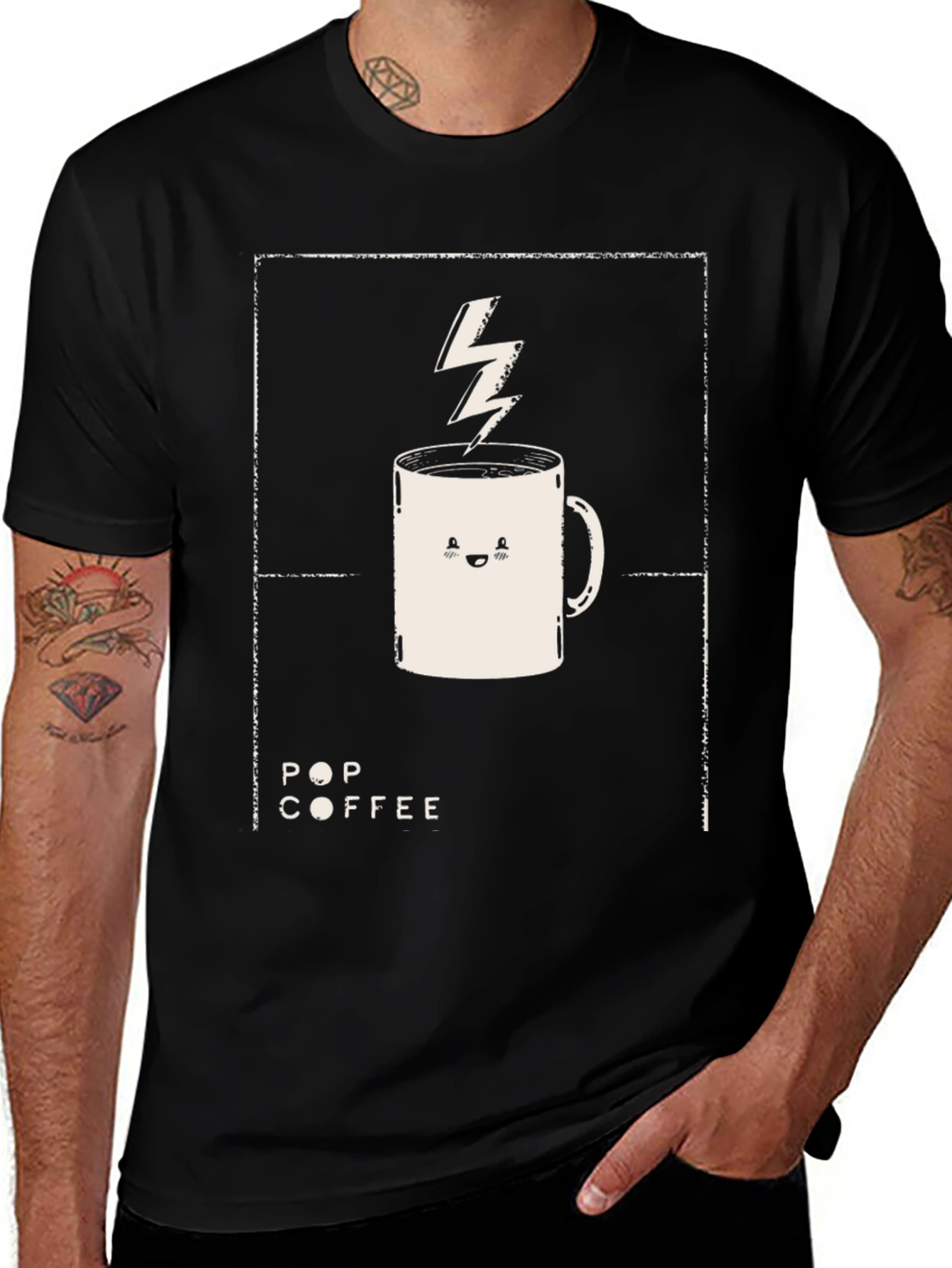 Pop Coffee T-Shirt - Lightning Mug Graphic Tee