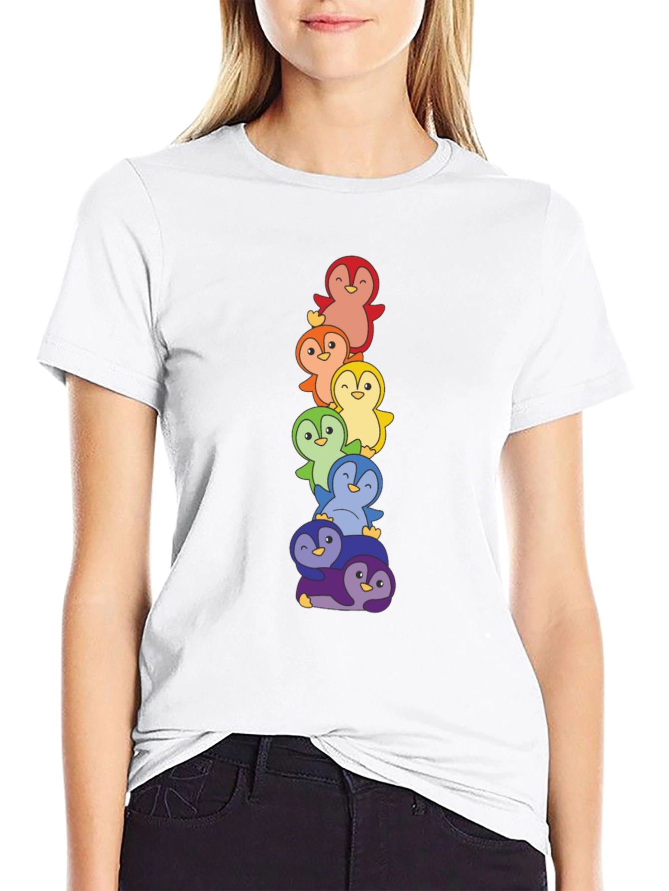Rainbow Penguin Stack T-Shirt