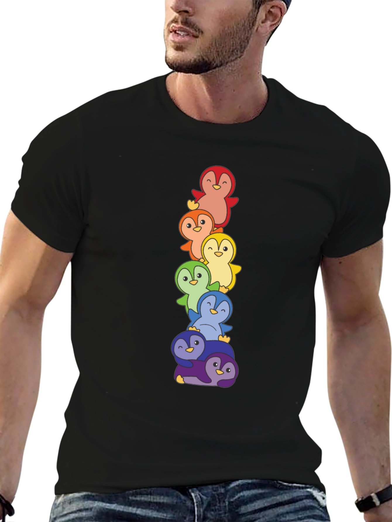 Rainbow Penguin Stack T-Shirt