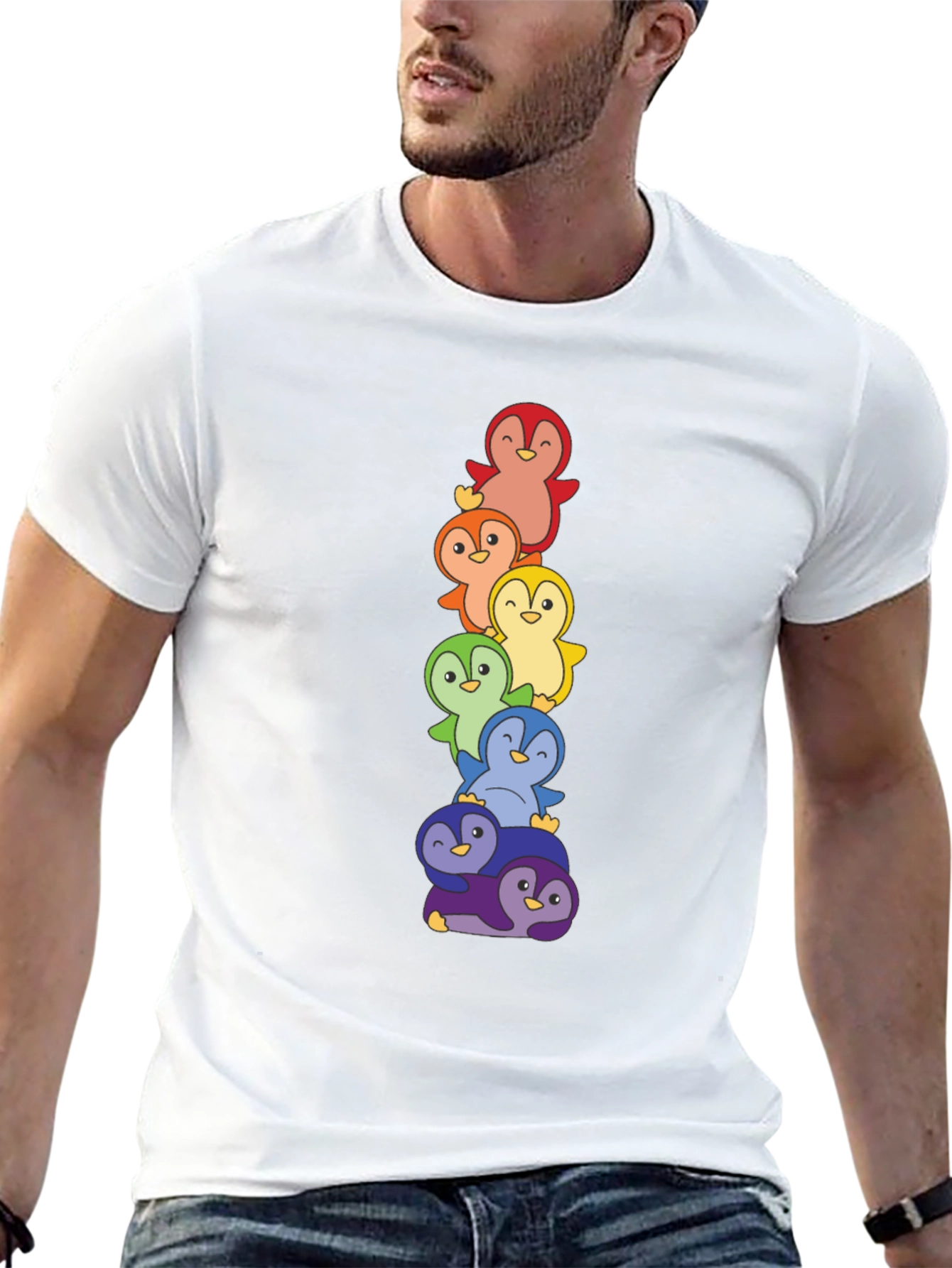 Rainbow Penguin Stack T-Shirt