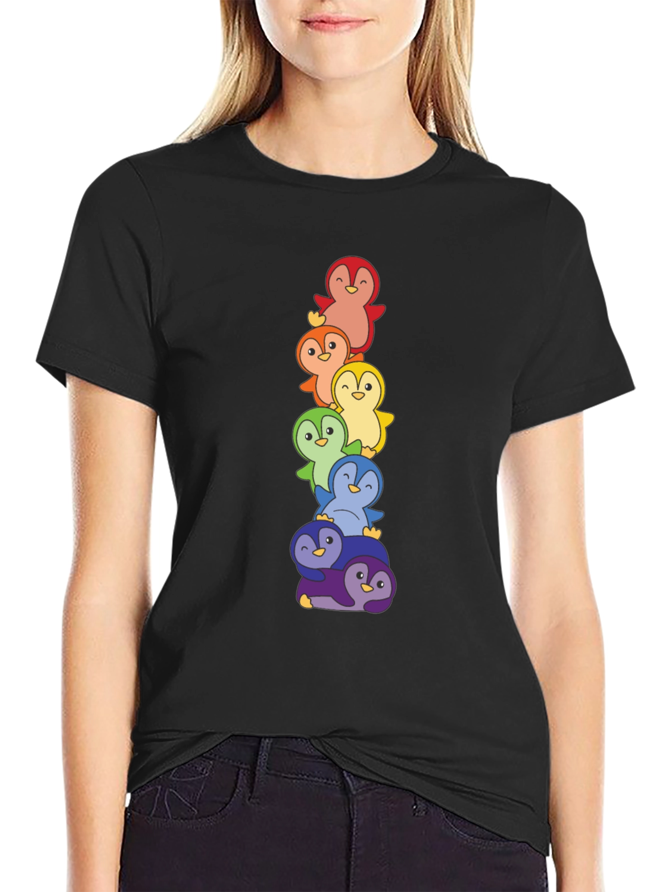 Rainbow Penguin Stack T-Shirt
