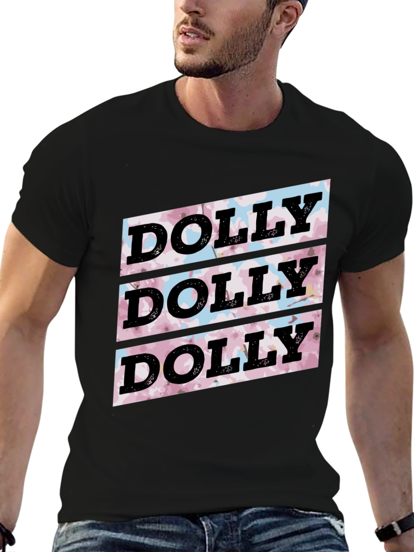 Dolly Pattern Black T-Shirt