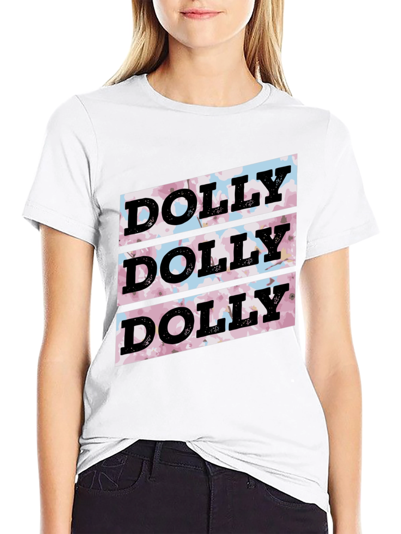 Dolly Pattern Black T-Shirt