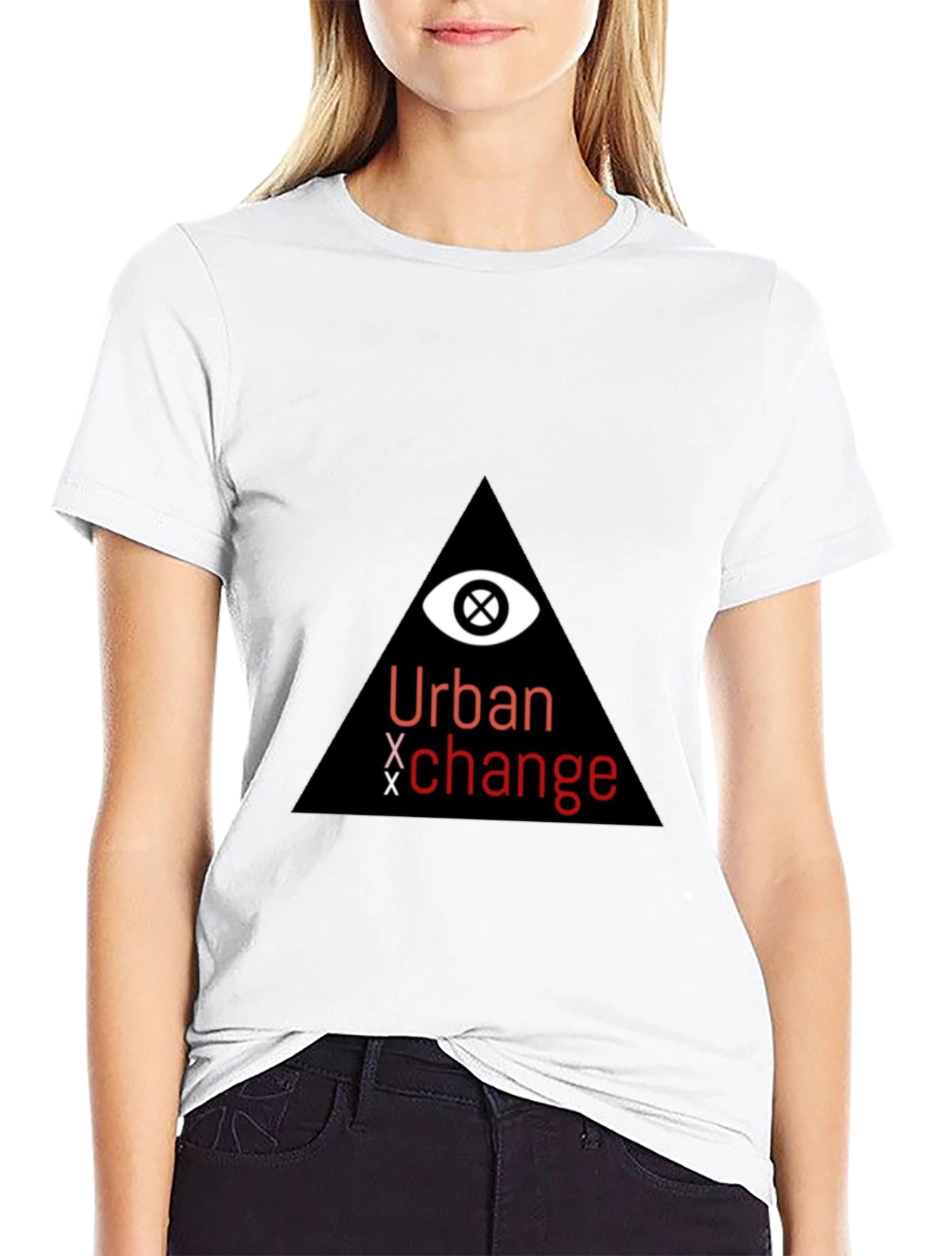 Urban Exchange Graphic Tee - Black Cotton Blend