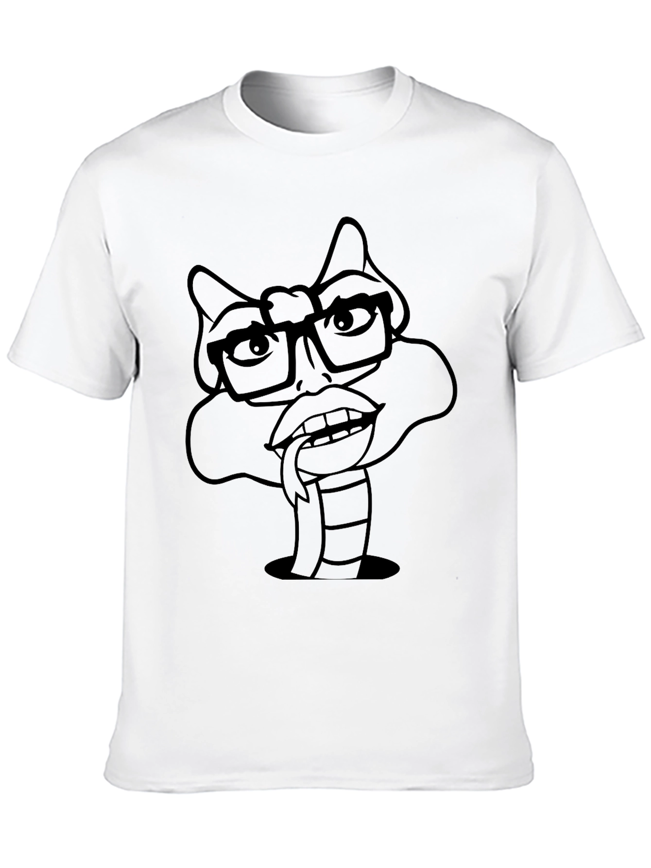 Nerdy Snake Tee - Funny Cartoon Graphic T-Shirt