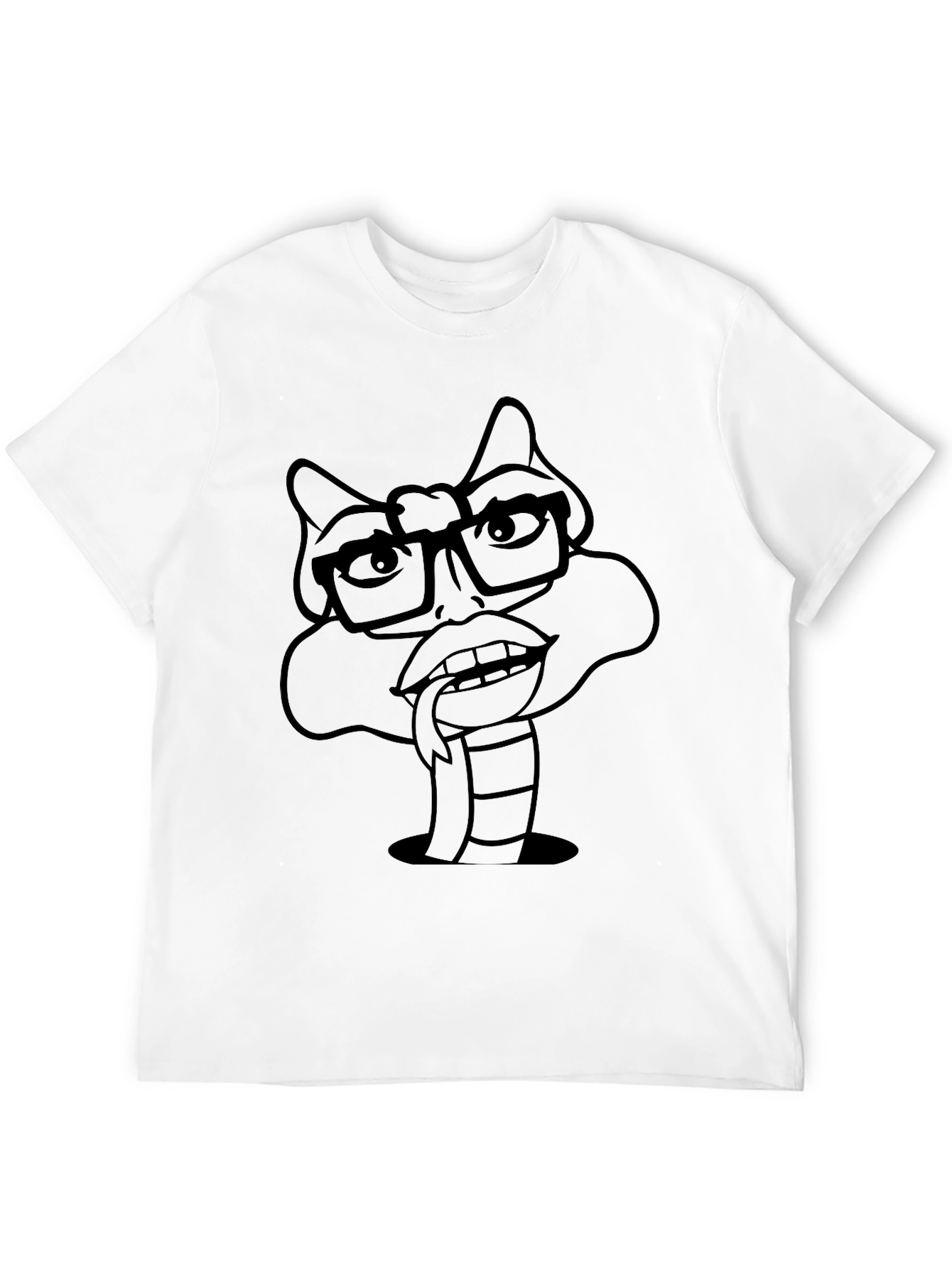 Nerdy Snake Tee - Funny Cartoon Graphic T-Shirt